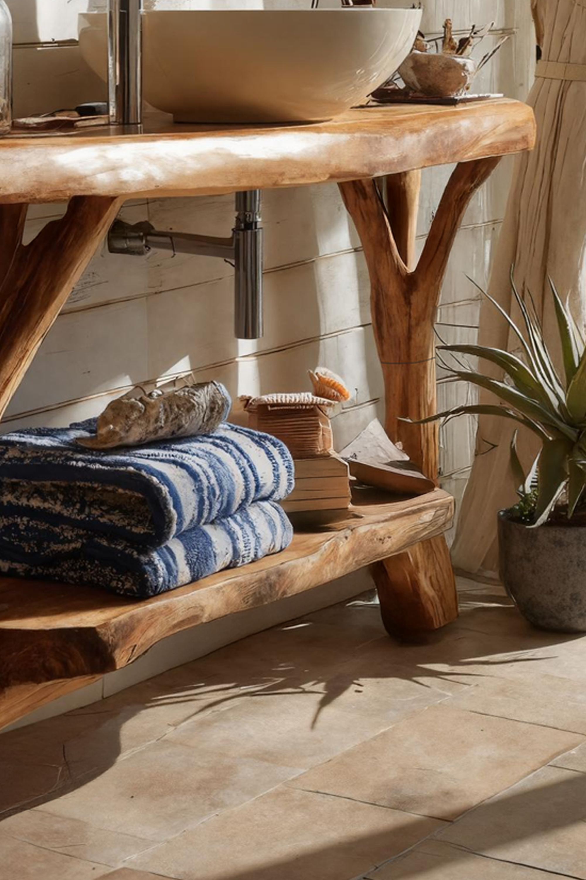 Mid Century Handcrafted Solid Wood Vanity For Bathroom Furniture SILDTTNBRV025