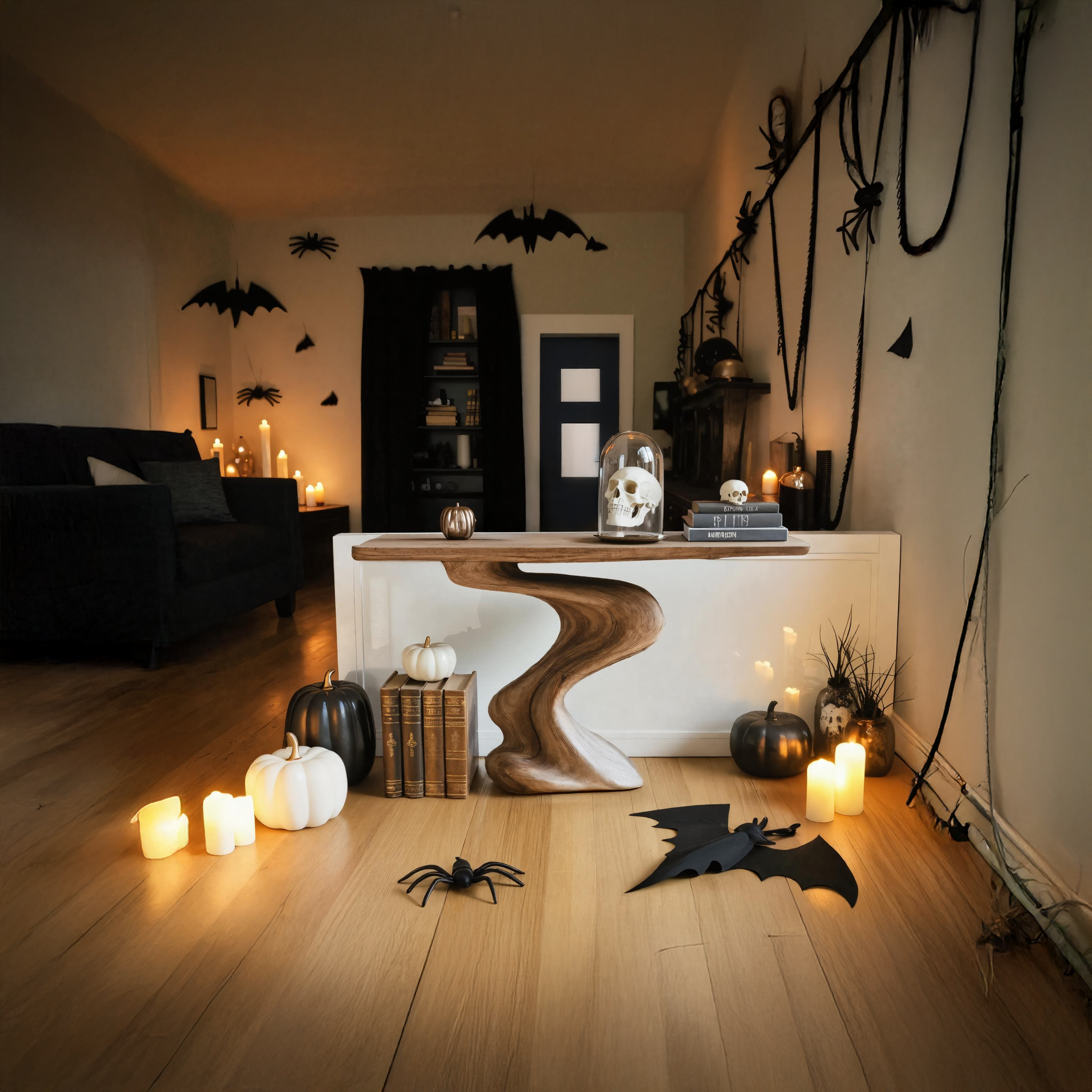 Mid Century Solid Wood Console Table For Living Room Halloween Furniture SILDTTRHCS005
