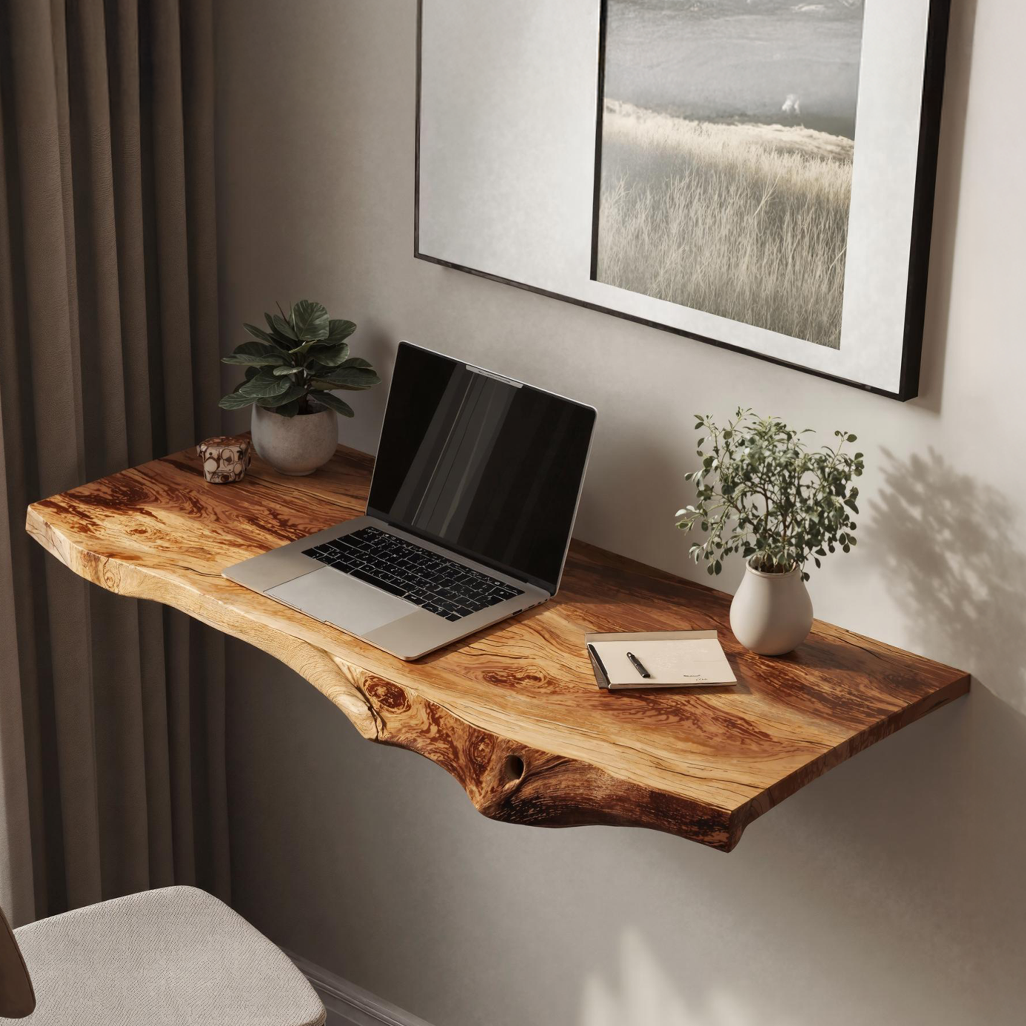 Farmhouse Solid Wood Floating Desk For Relaxed Home Environment SILDTFLD023