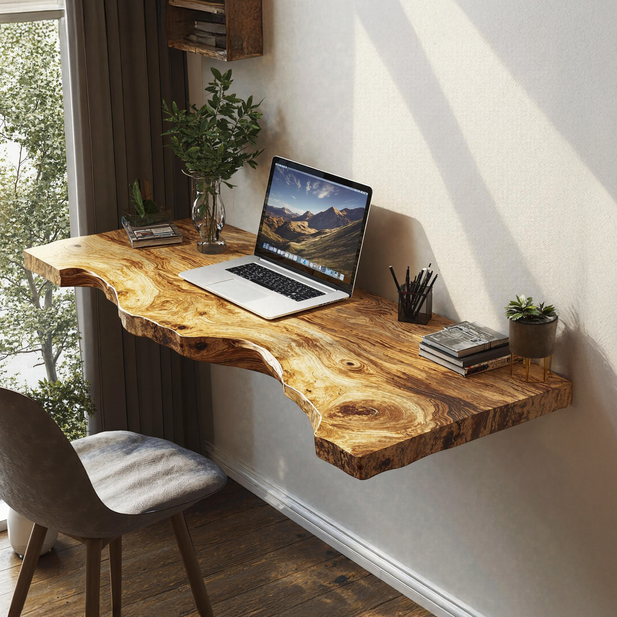 Vintage Wooden Floating Table For Classic Interior Refinement SILDTFLD024