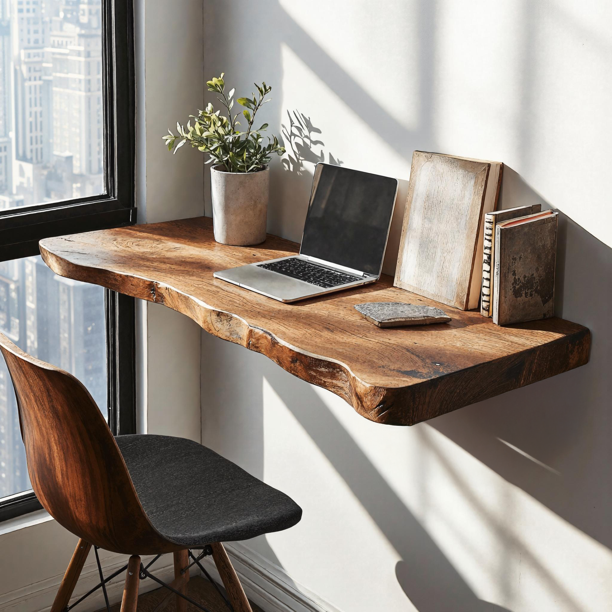Rustic Wooden Floating Table For Practical Furniture Choices SILDTFLD026