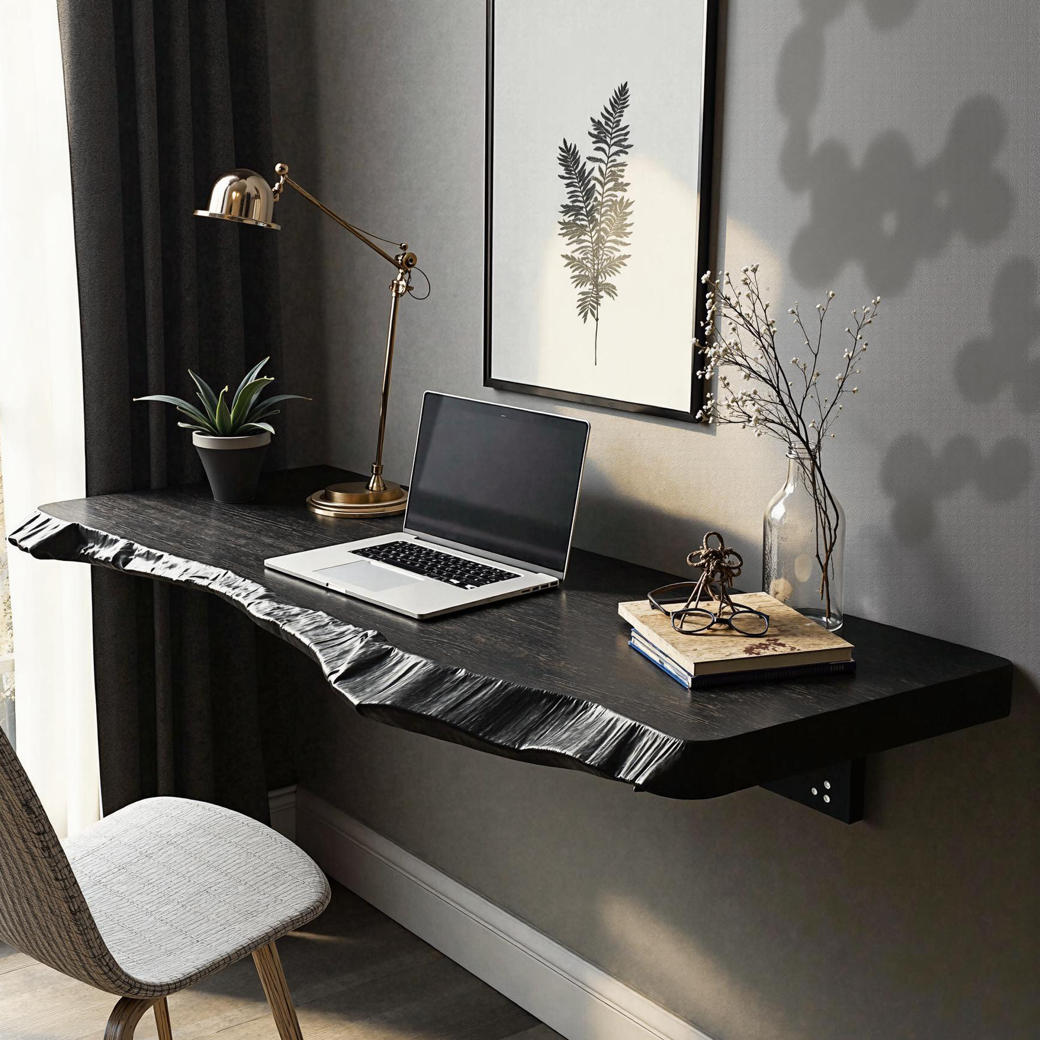 Rustic Wooden Floating Table For Bedroom Décor SILDTFLD006