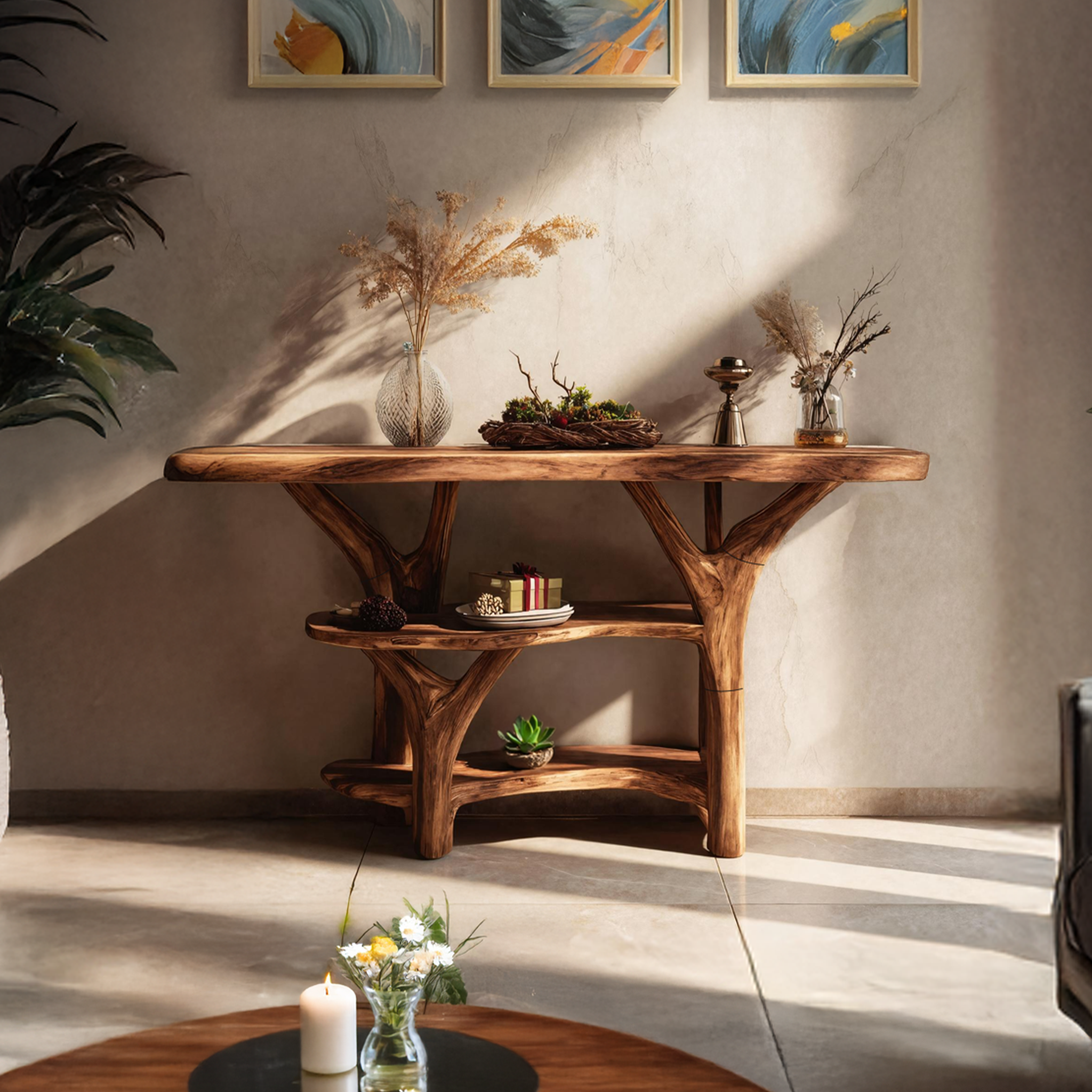 Mid Century Solid Wood Console Table For Bedroom Furniture Accent SILDTTRCS032