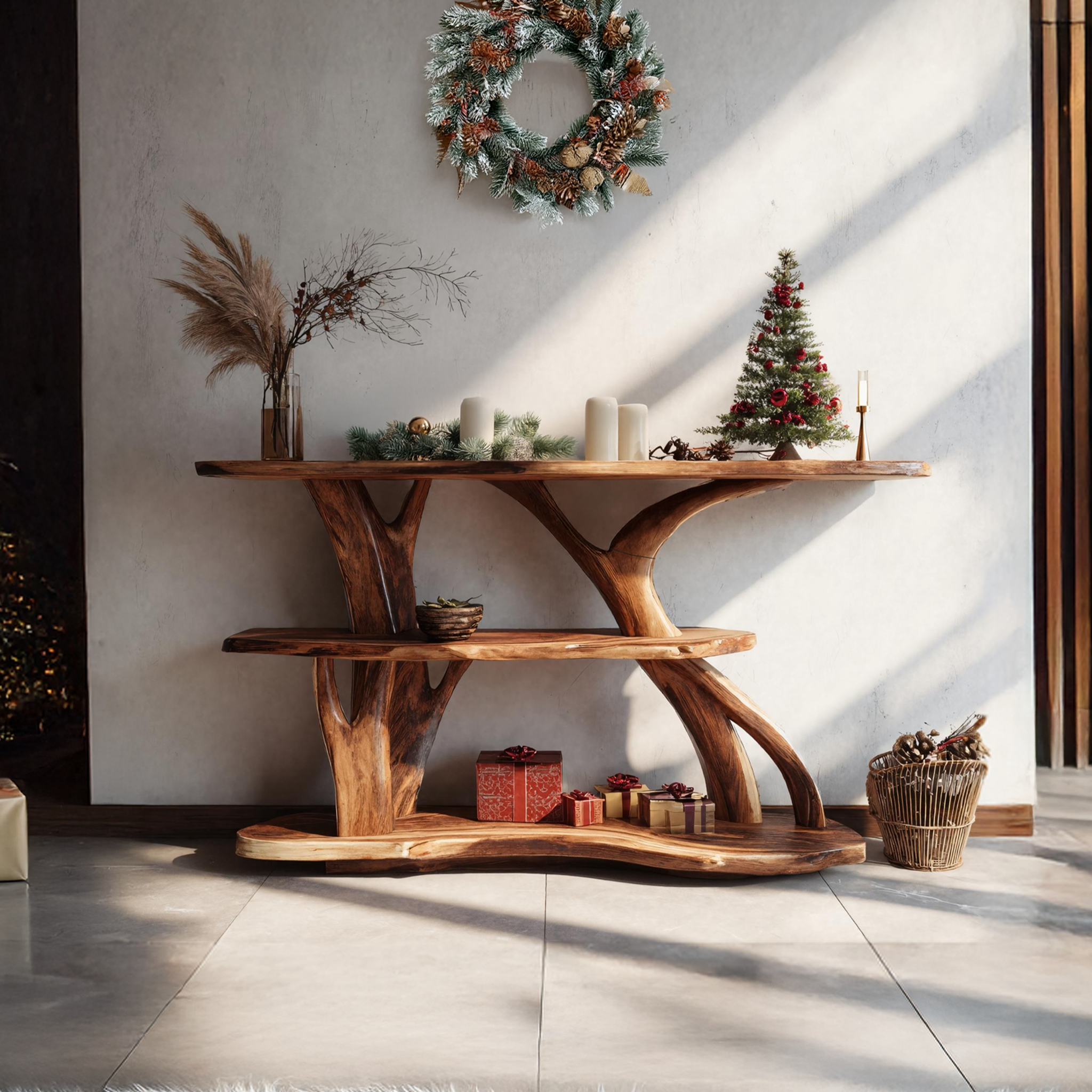 Mid Century Solid Wood Console Table For Christmas Bedroom Holiday Decor SILDTTRCSC045