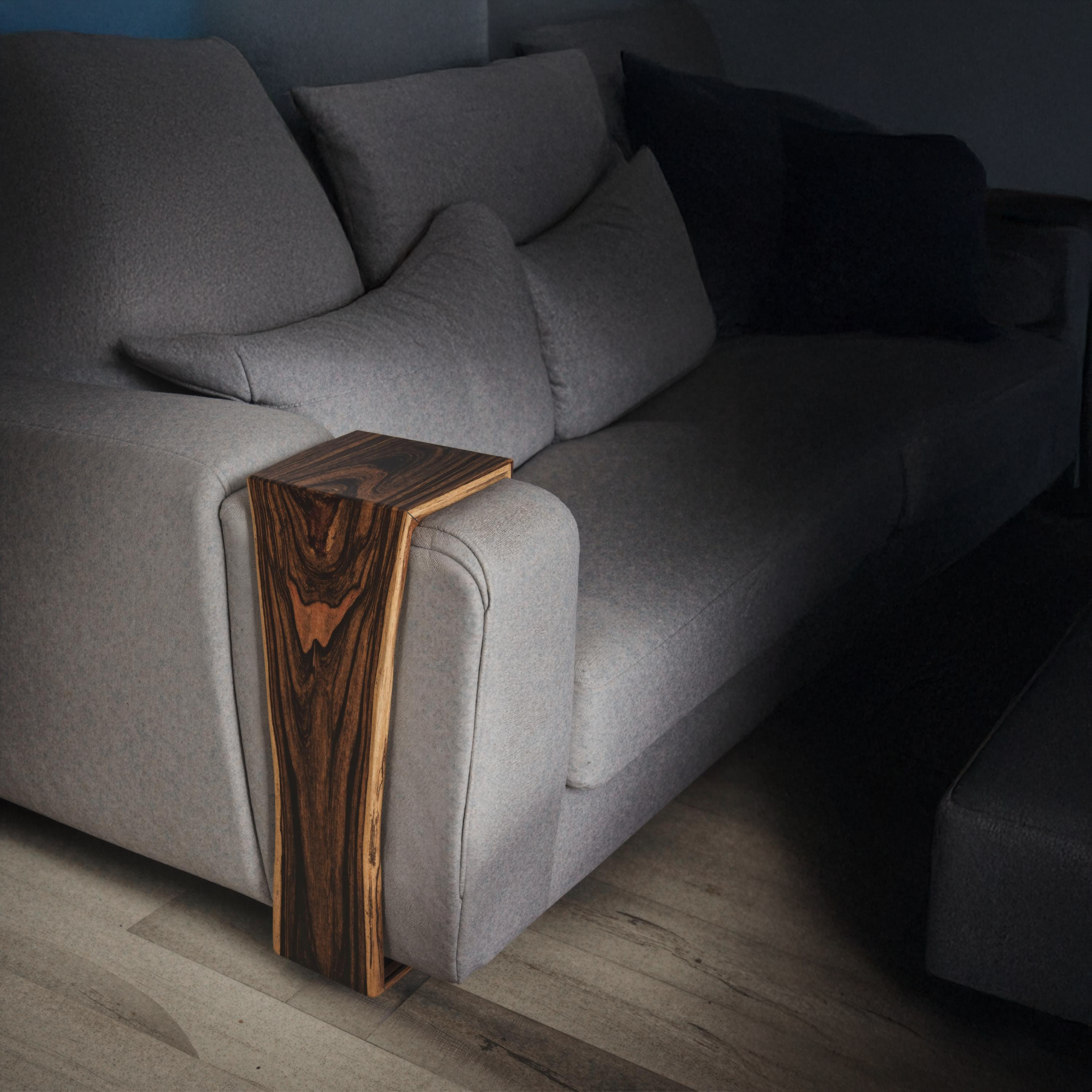 Farmhouse Sofa Armrest Table With Natural Wood Design SILDTAR001