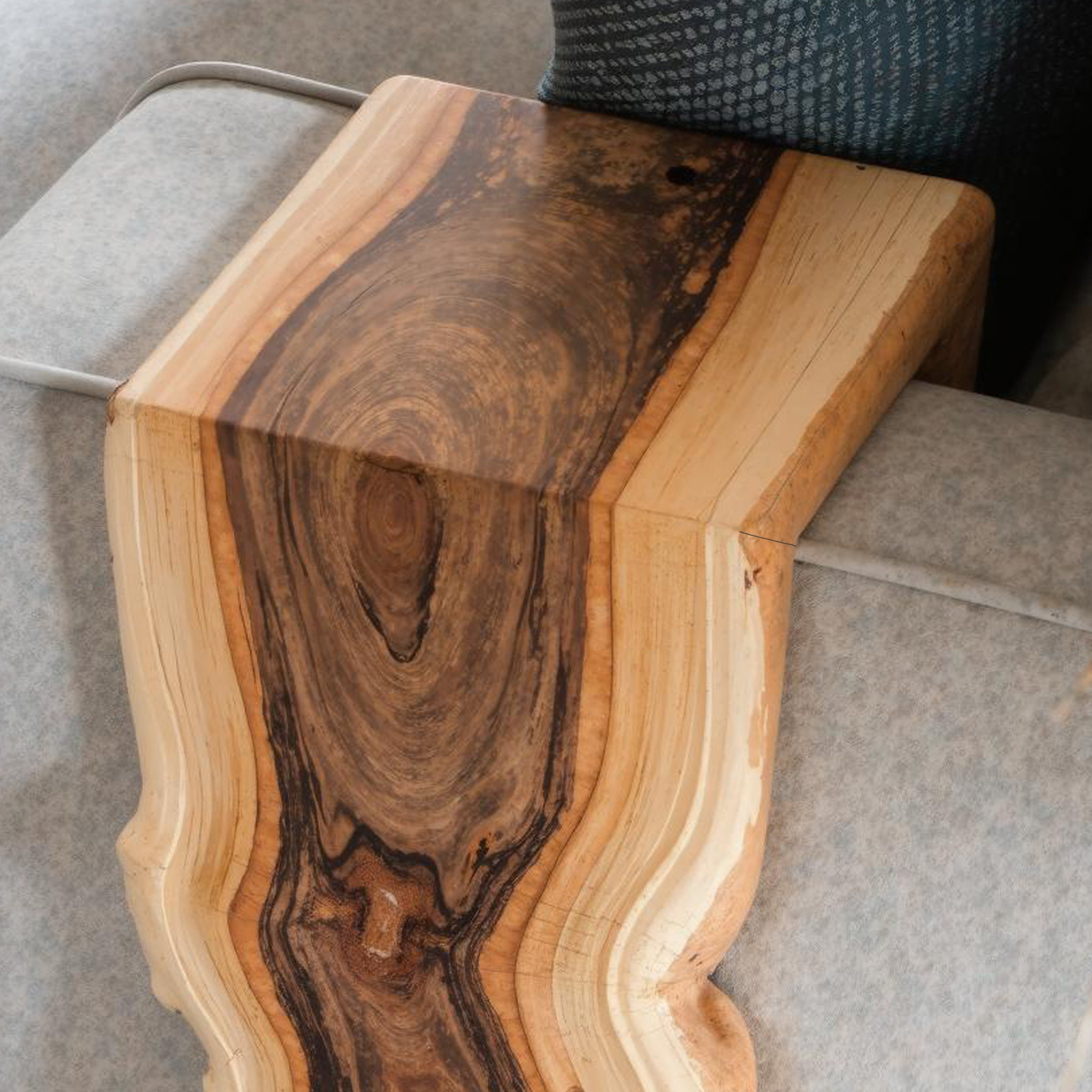 Handcrafted Sofa Armrest Table With Functional Storage Space SILDTAR011