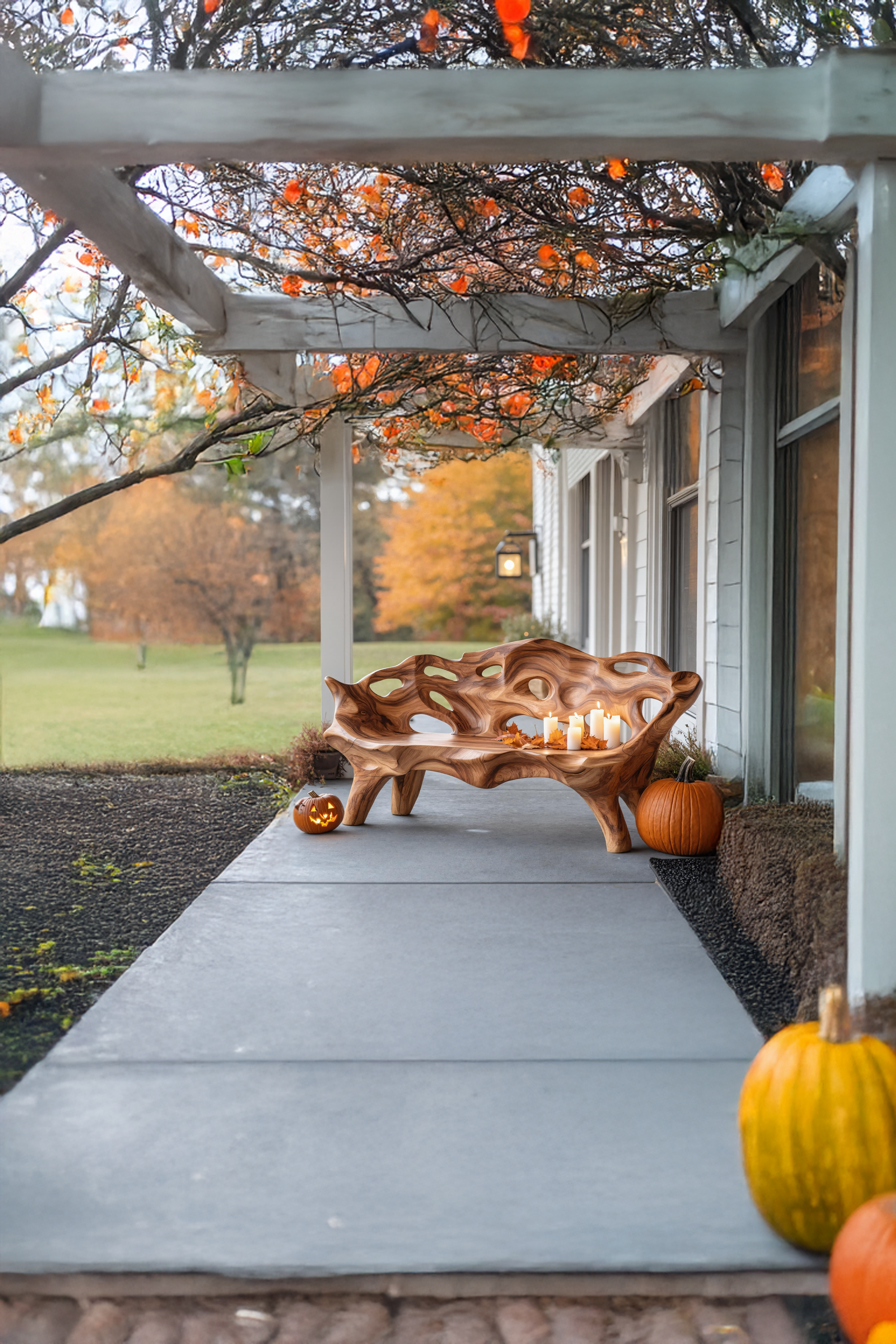 Rustic Live Edge Outdoor Bench For Patio And Outdoor Furniture SILDTTNHOB022