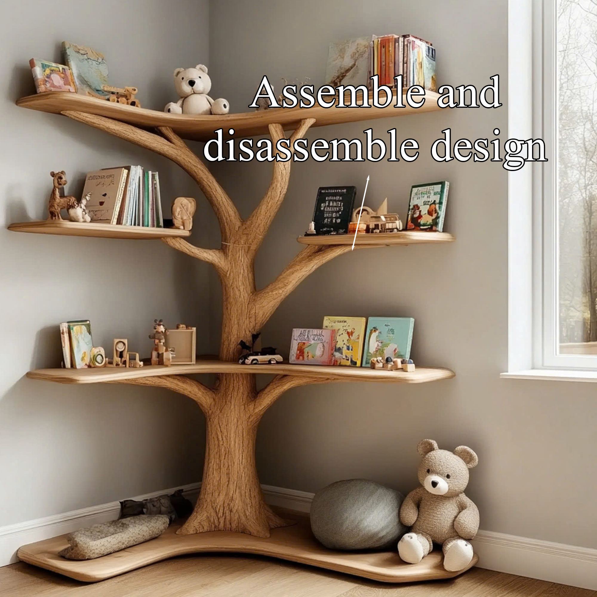 Kids Custom Tree Bookcase Decor Home Birthday Gift SINLTB157