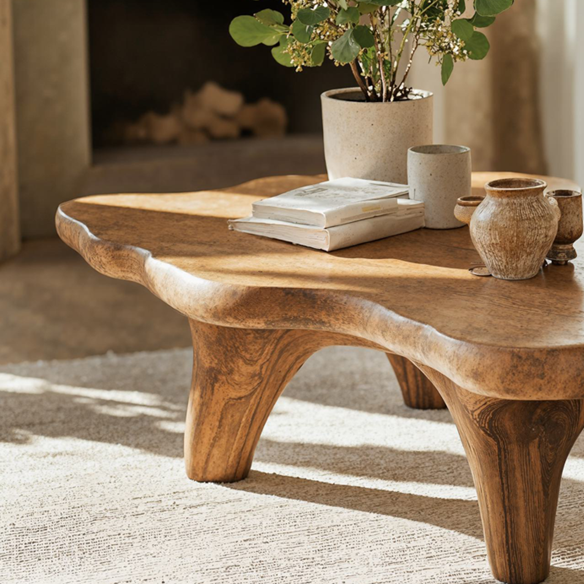 Modern Wood Coffee Table Low Coffee Table SILDTCF057