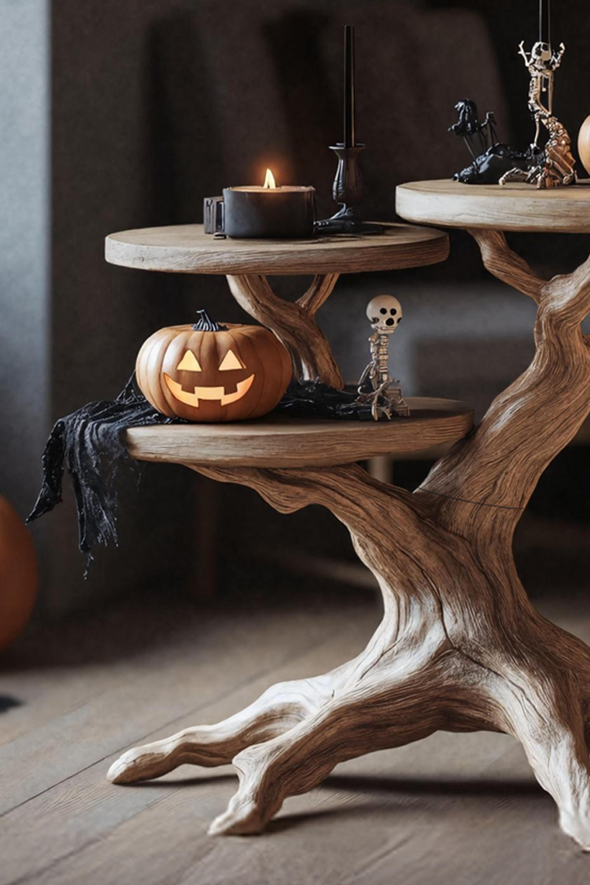 Farmhouse Solid Wood End Table For Living Room Gothic Autumn Wall Decor SILDTTRHEN014