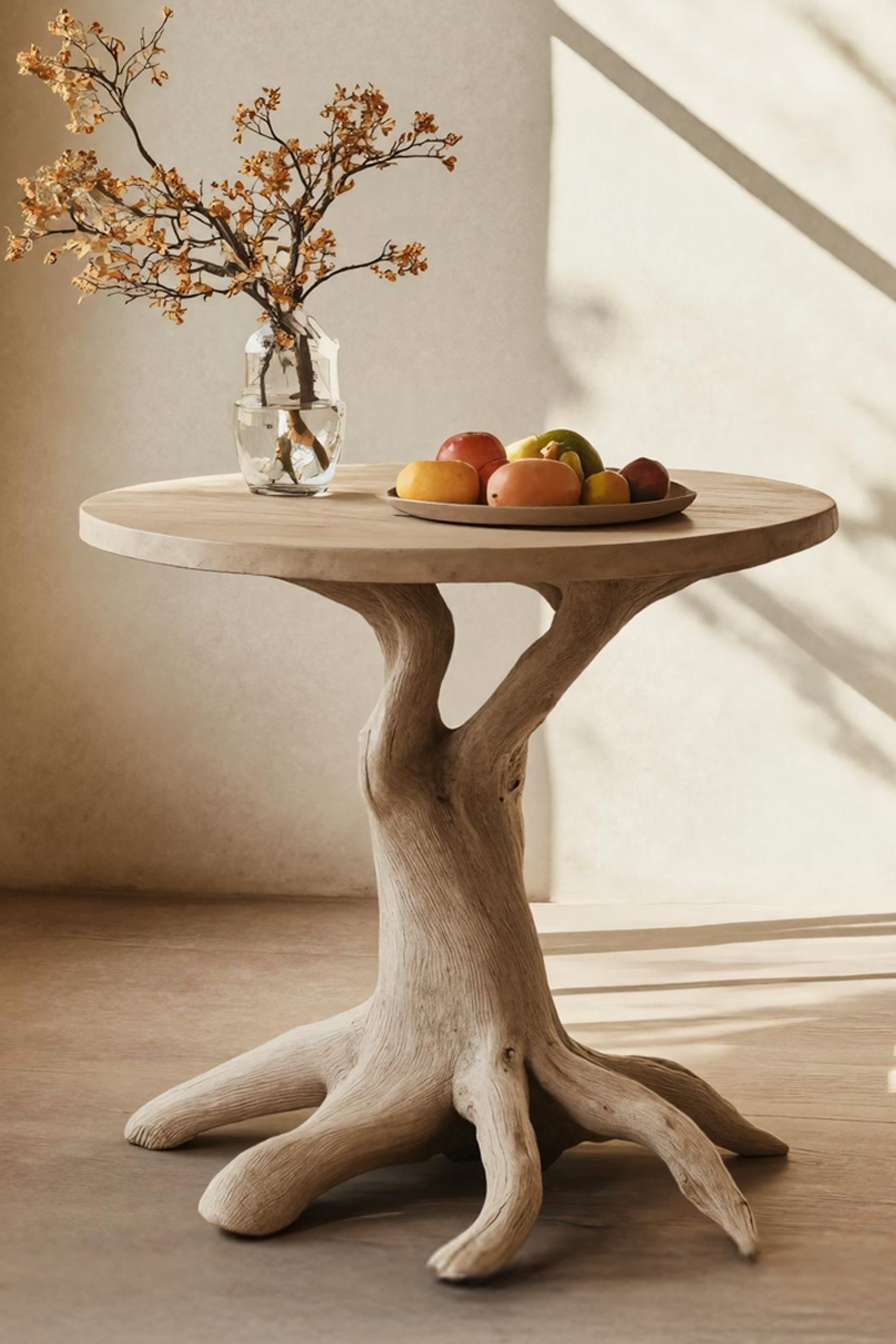 Farmhouse Round End Table For Living Room Modern Furniture Accent SILDTTREN006