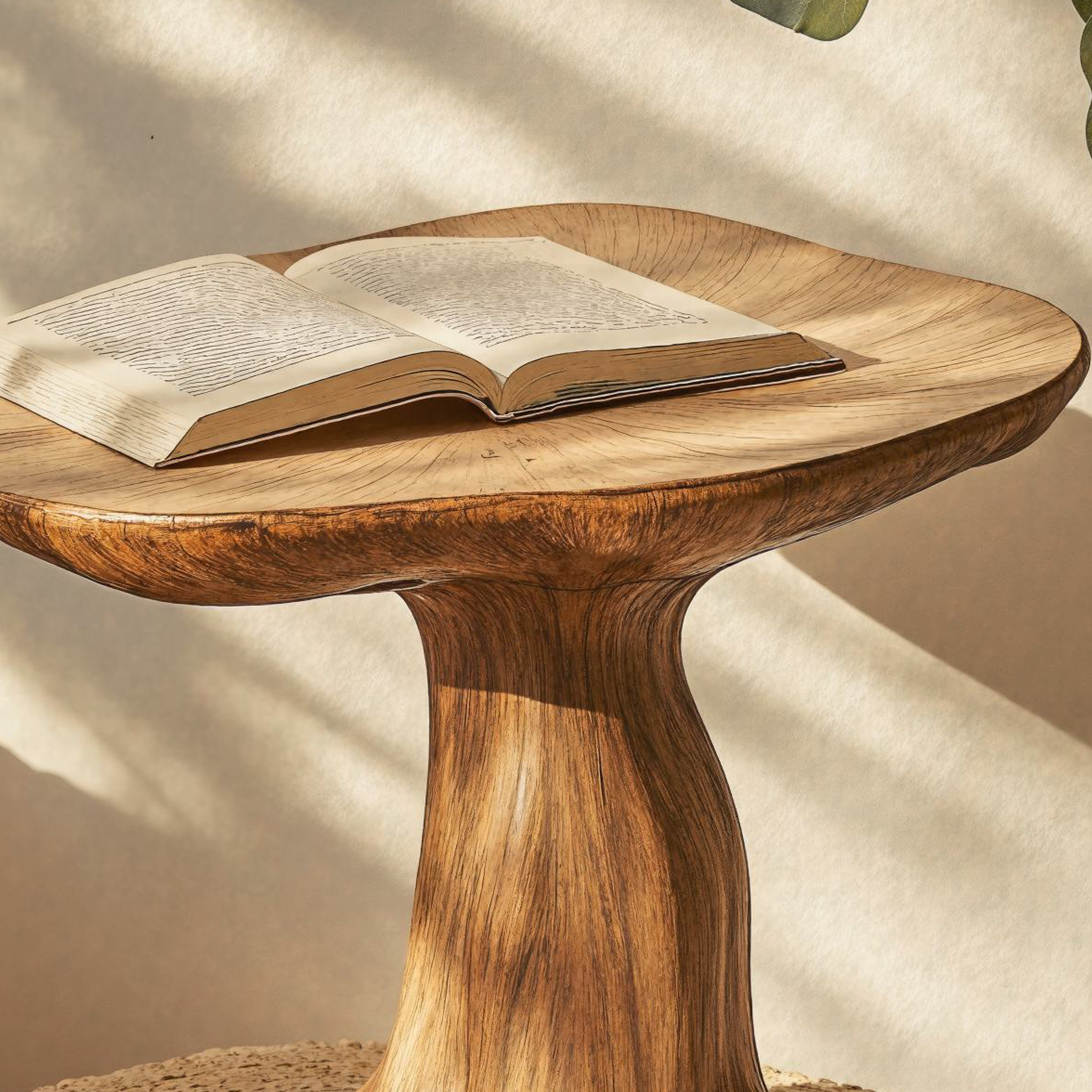 Farmhouse Wood Mushroom End Table For Living Area Country Vibes SILDTEN100
