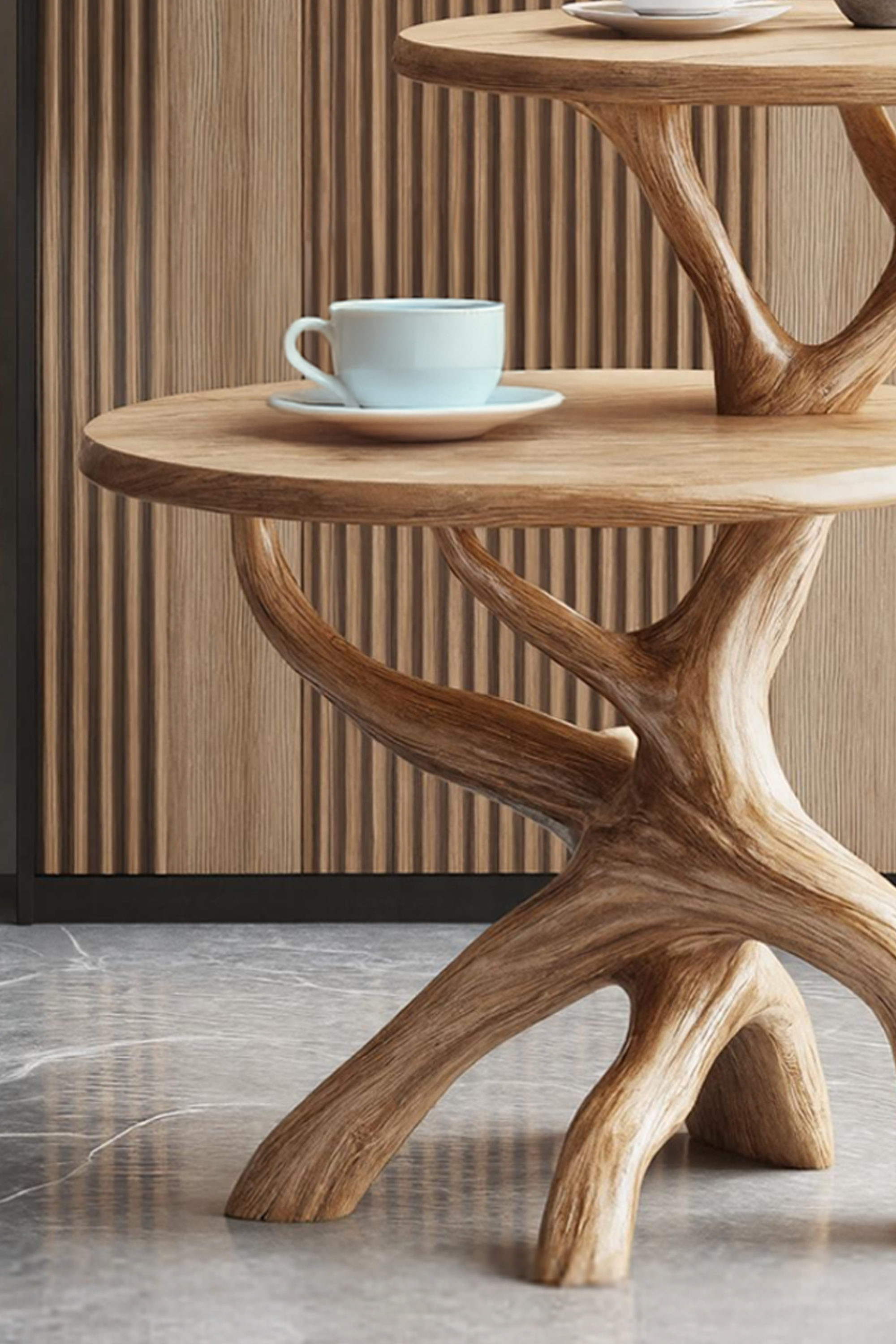 Handcrafted Round End Table For Entryway Design Functional Accent SILDTTREN015