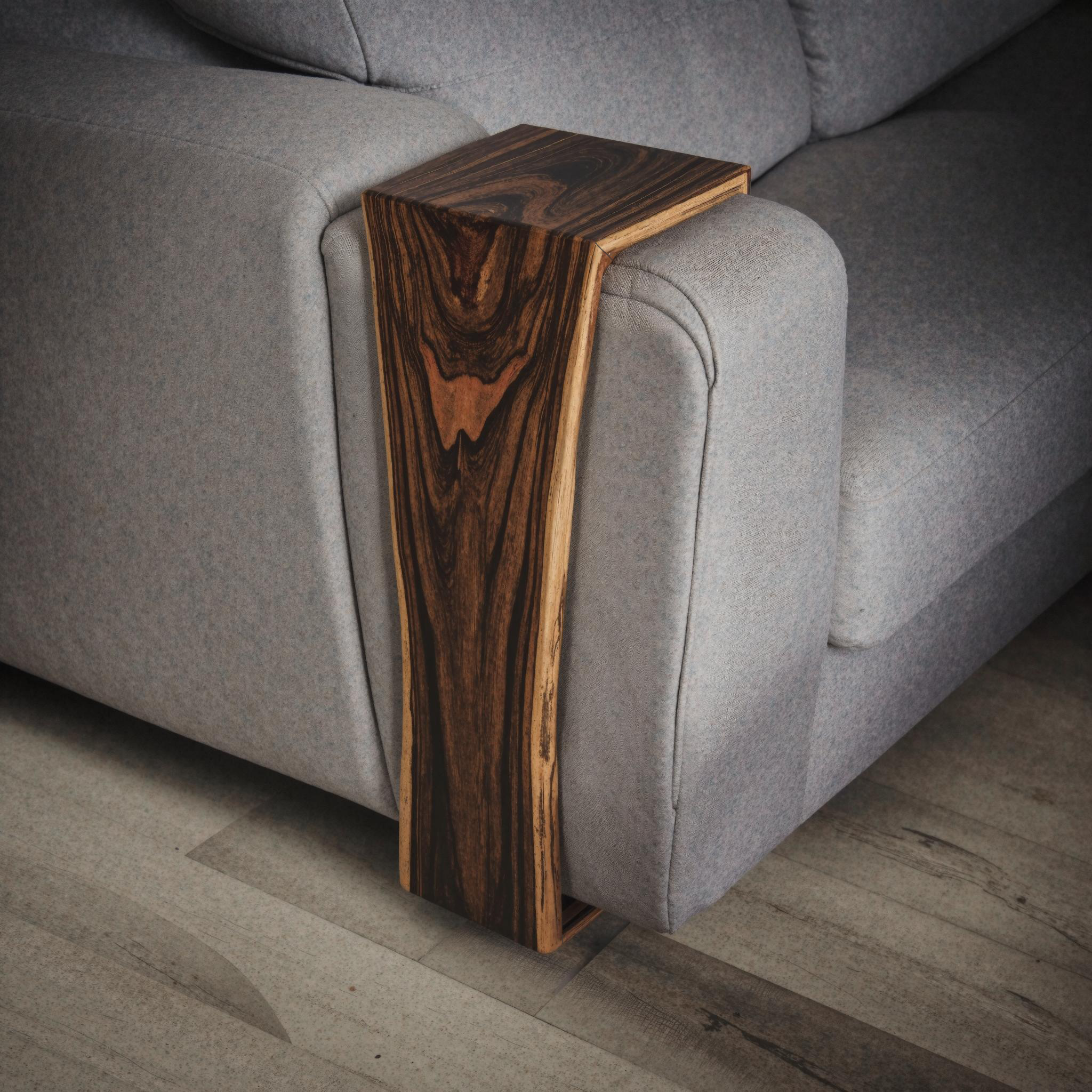 Farmhouse Sofa Armrest Table With Natural Wood Design SILDTAR001