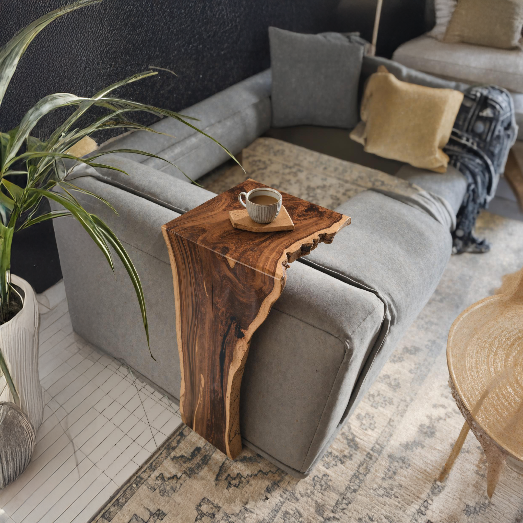 Farmhouse Sofa Armrest Table For Practical Storage And Style SILDTAR005