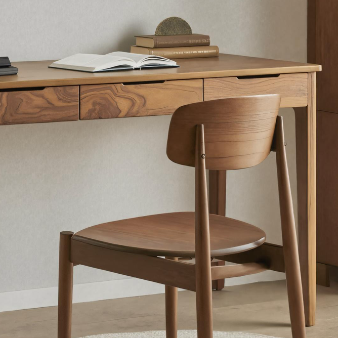 Mid Century Solid Wood Writing Desk For Home Office Or Study Room SITHHNDE034