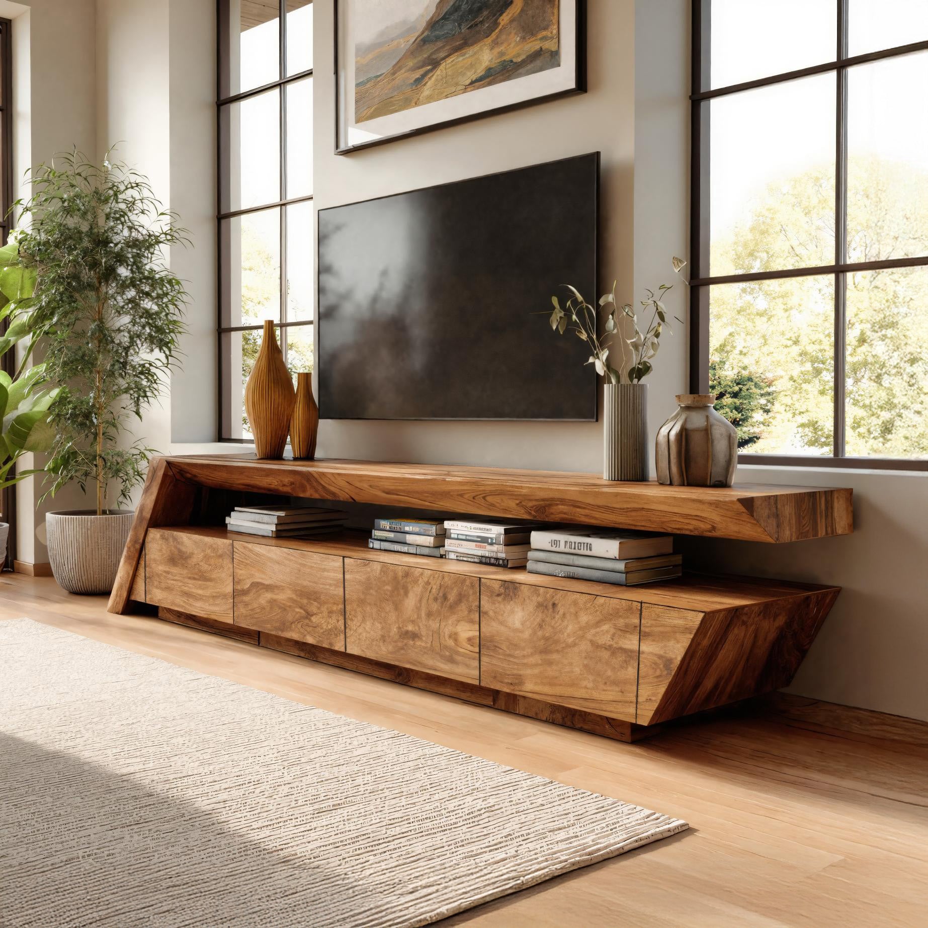 Modern Geometric TV Stand For Living Room SITHHNTVC015