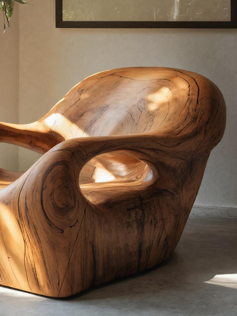 Modern Sculptural Lounge Chair For Living Room Or Reading Corner SITHTTCHR042