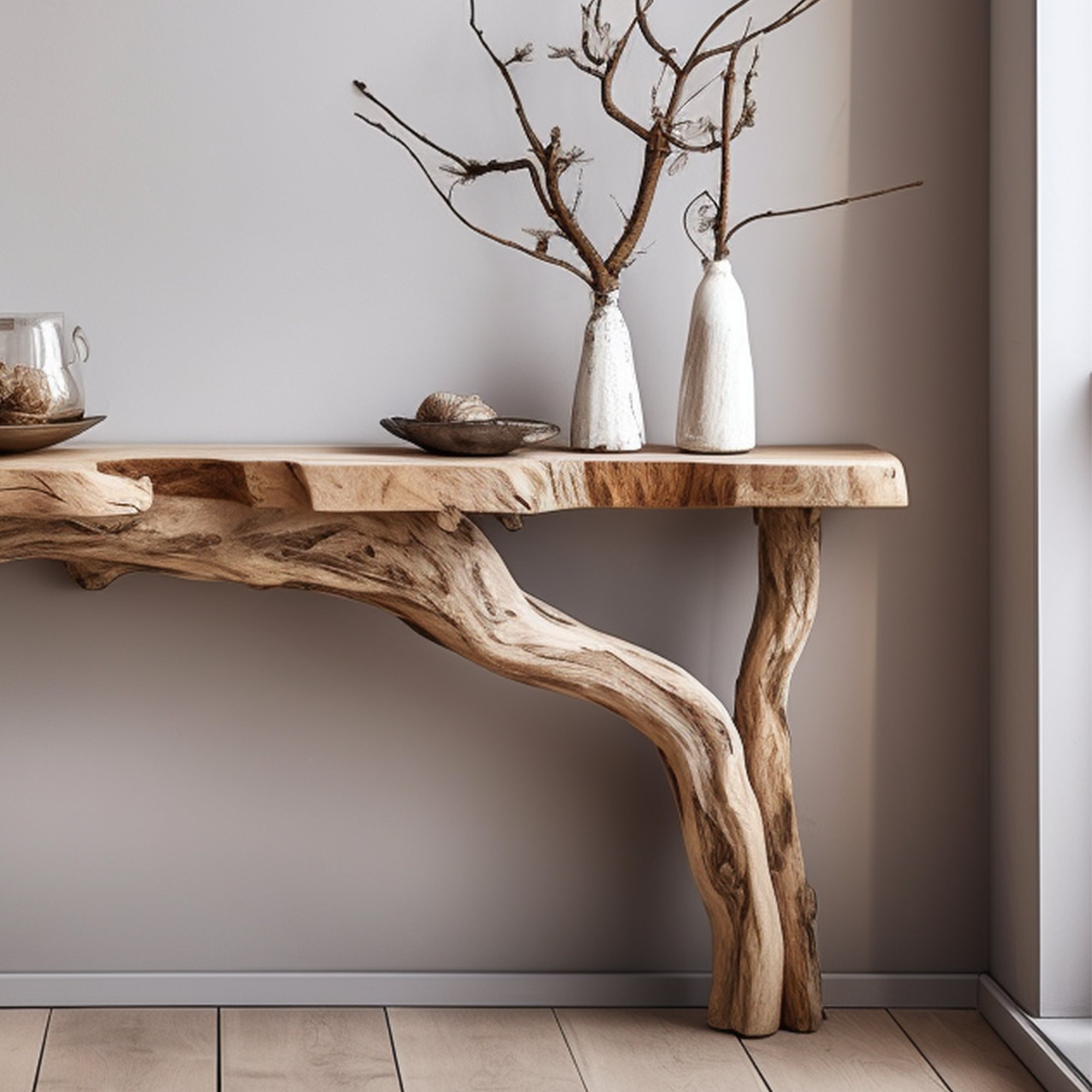 Rustic Wood Floating Side Table For Modern Spaces SILDTCS012