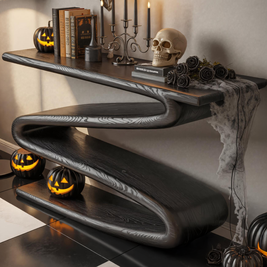 Modern Console Table With Curved Design For Halloween Decor SITHTTHW004