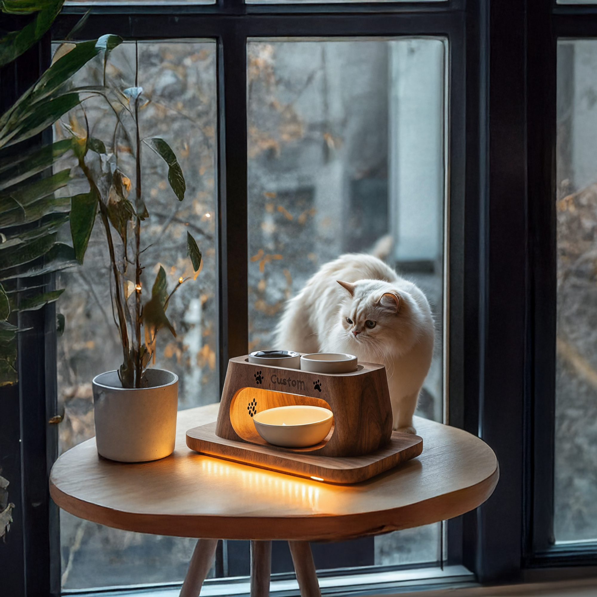 Rustic Handmade Pet Feeding Stand For Home Use SILDTTRDBS004