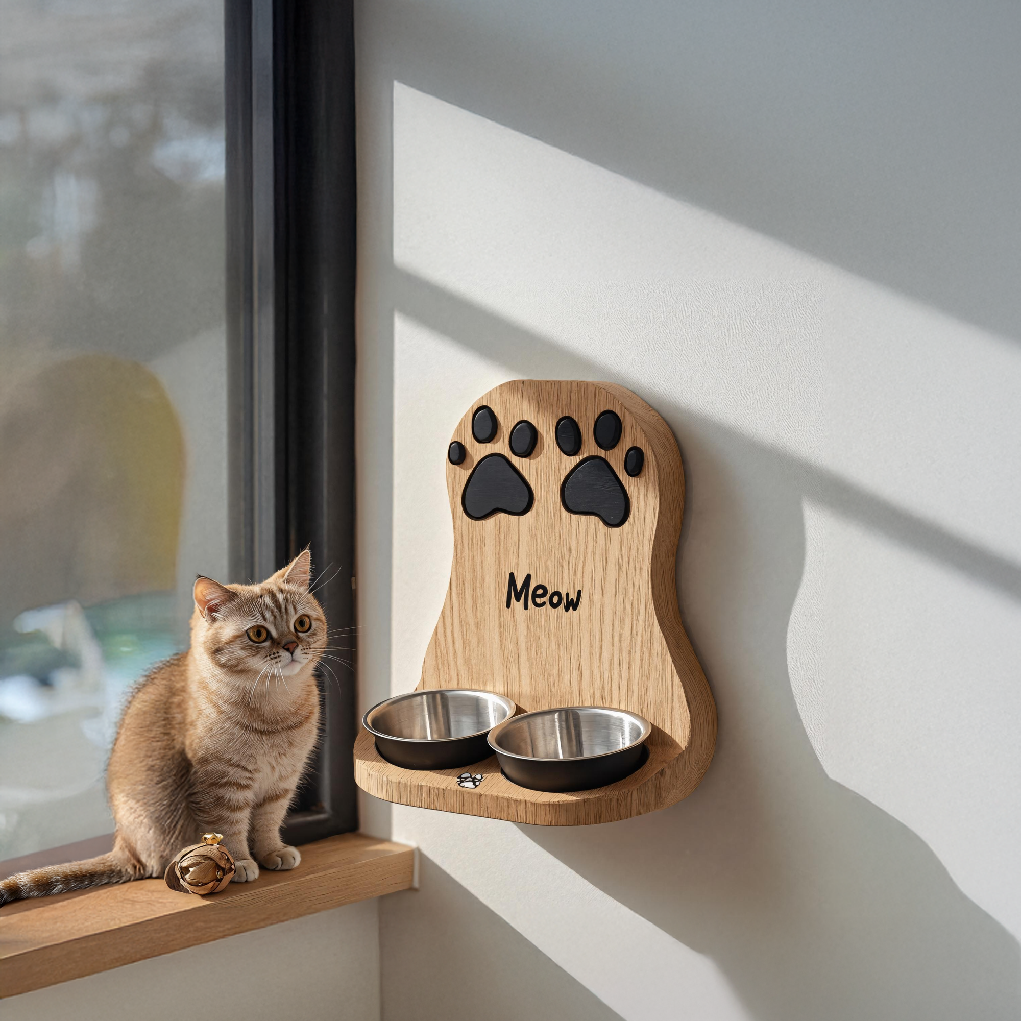 Handmade Dog Feeding Station Farmhouse Style SILDTTRDBS008
