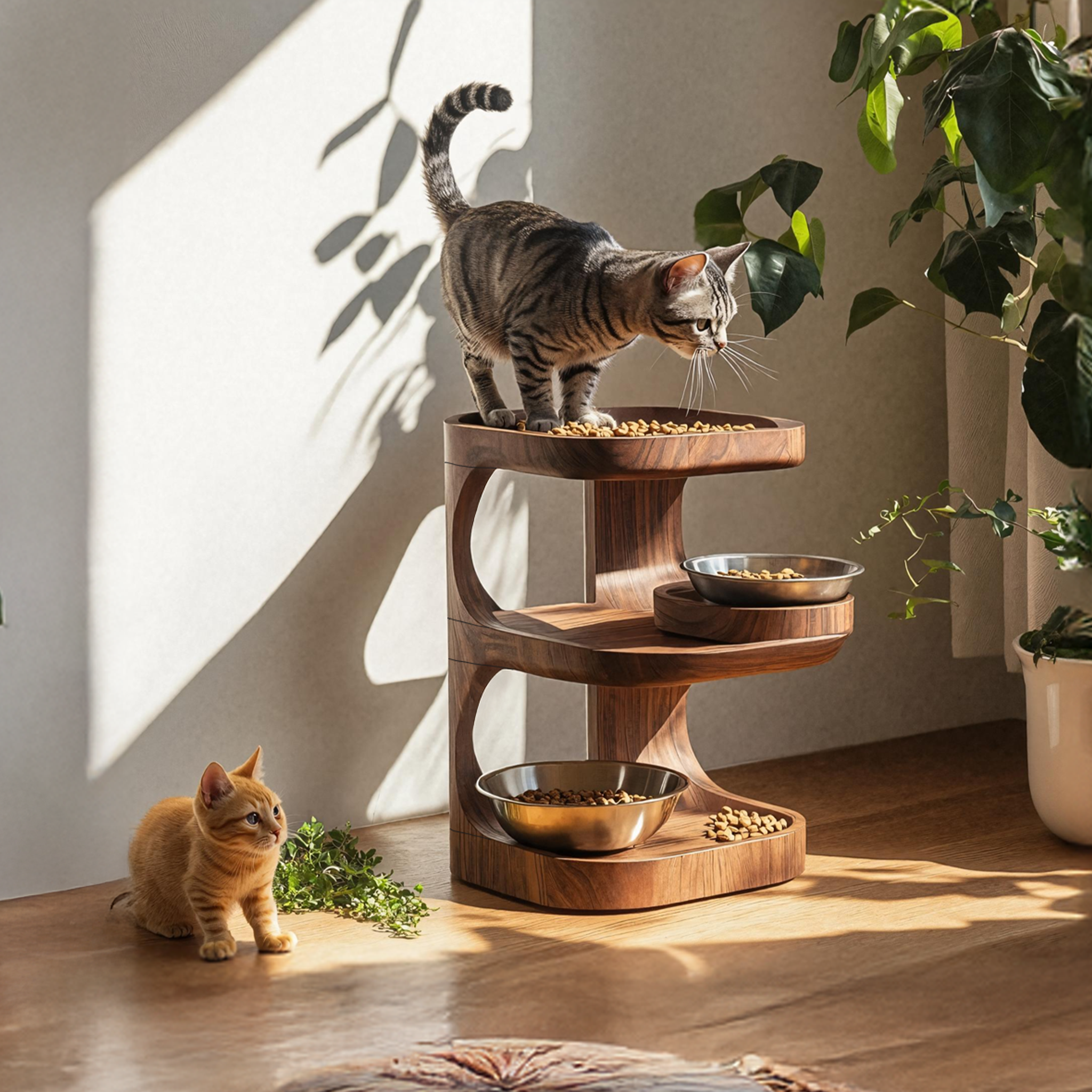 Handcrafted Dog Feeding Stand For Kitchen Design SILDTTNDBS004