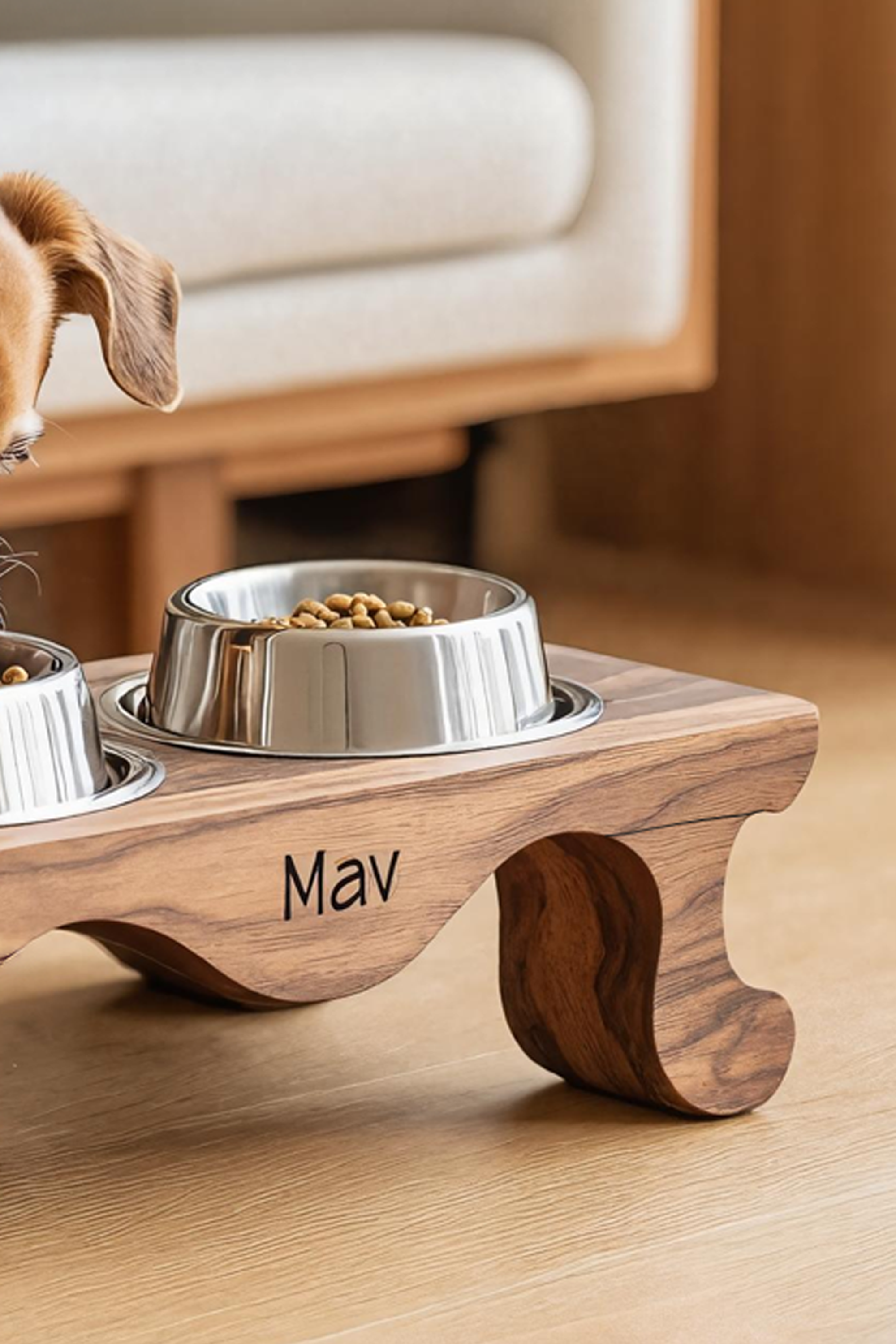 Handcrafted Feeding Stand For Dog Kitchen Corner SILDTTNDBS010