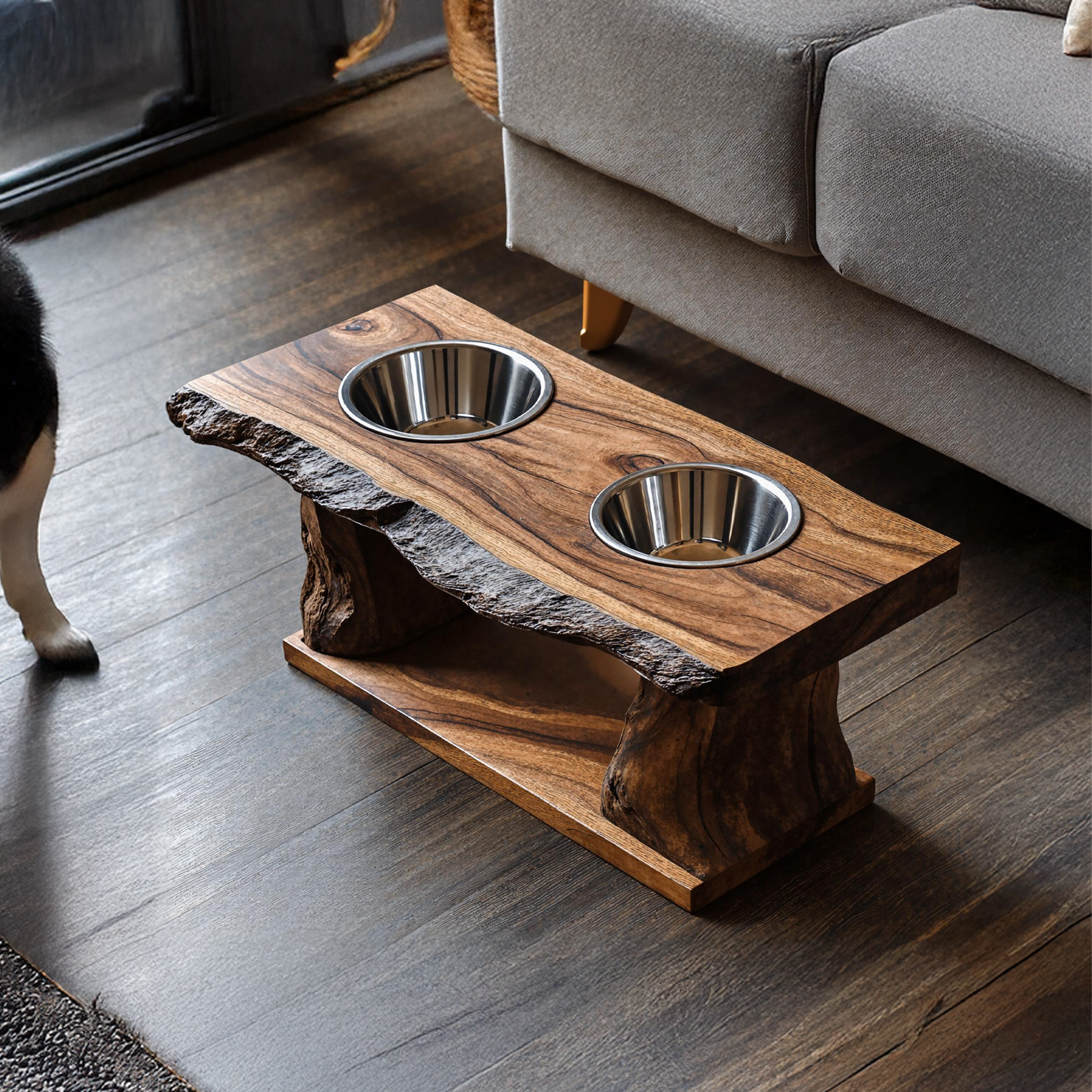 Farmhouse Dog Feeding Stand Kitchen Decor SILDTDBS002