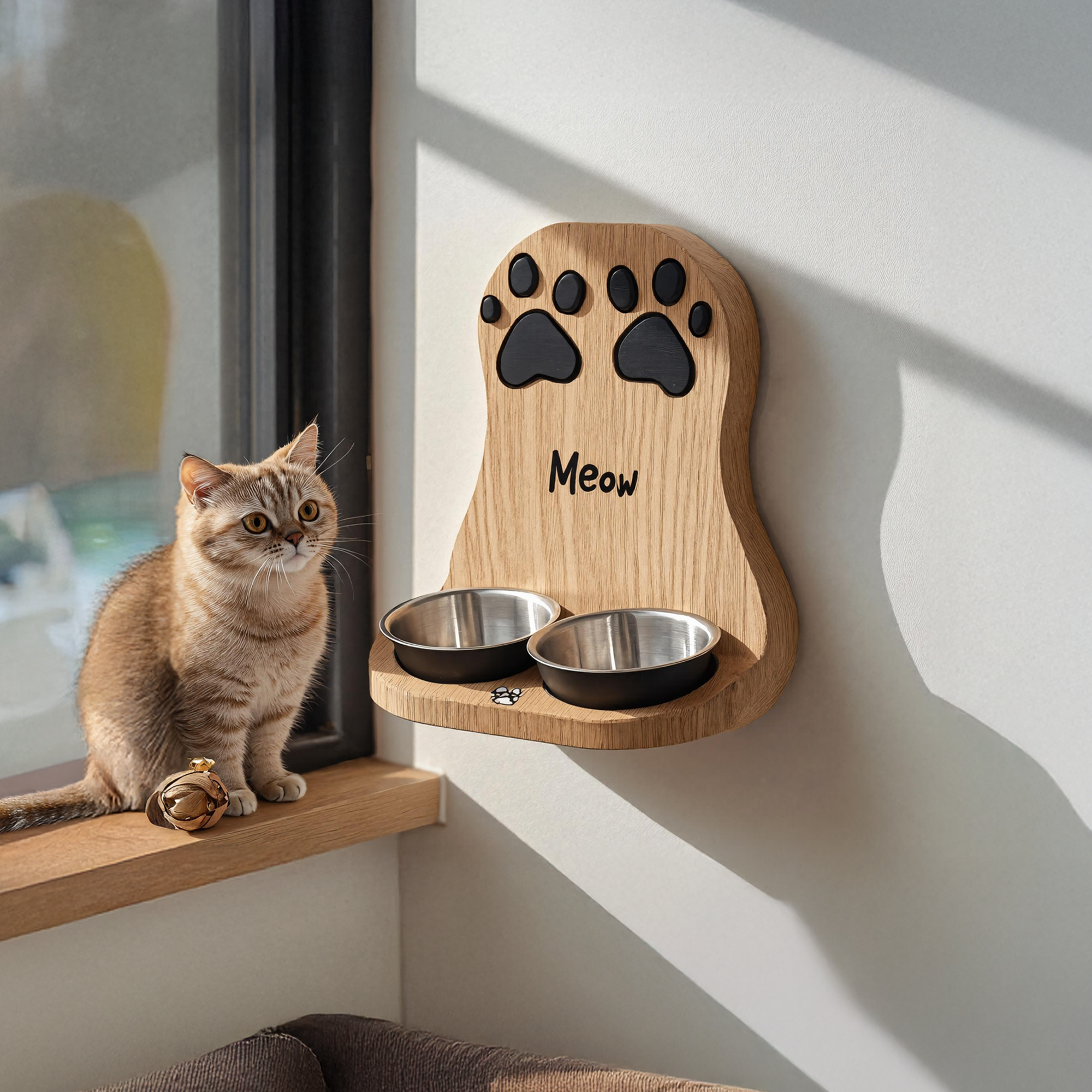 Handmade Dog Feeding Station Farmhouse Style SILDTTRDBS008