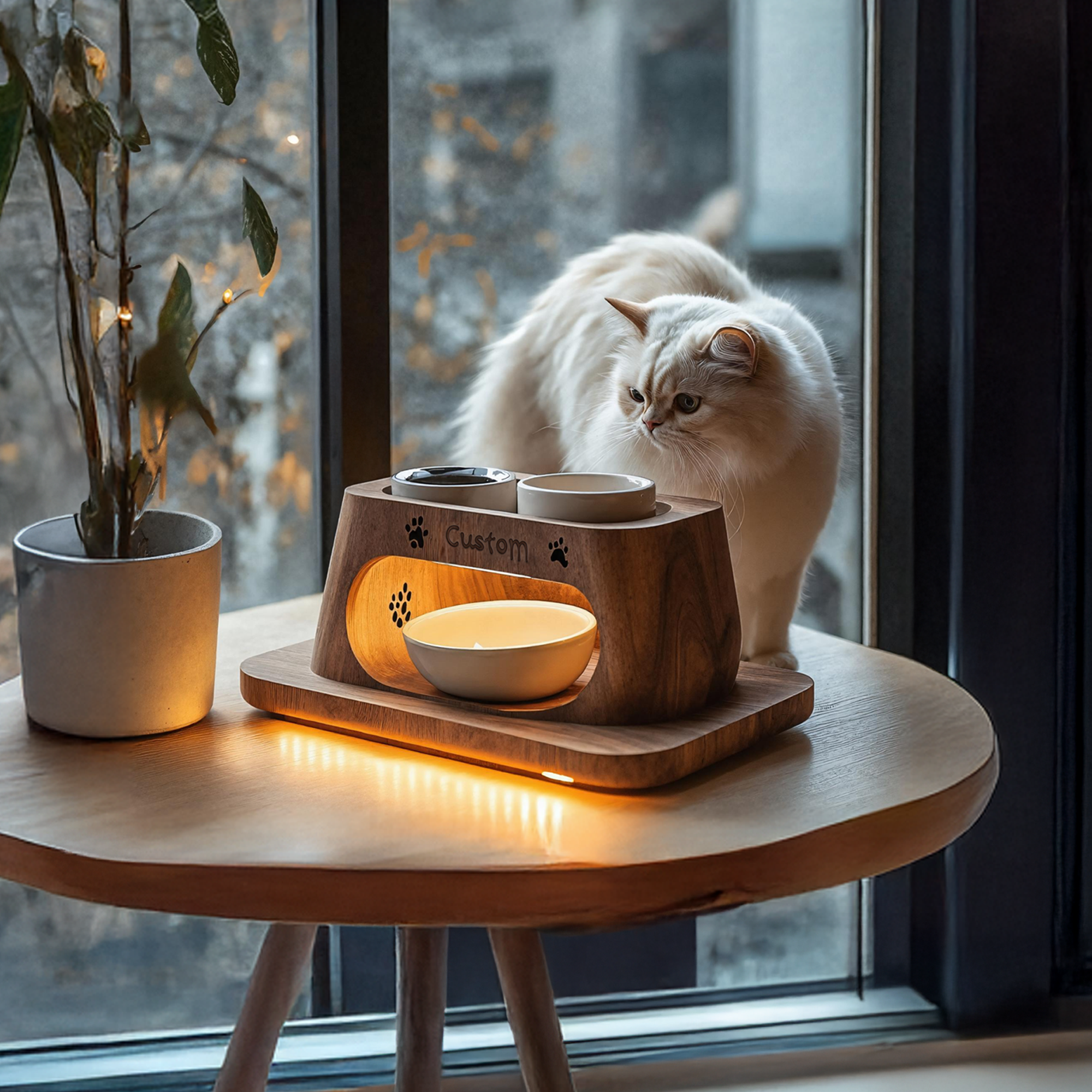 Rustic Handmade Pet Feeding Stand For Home Use SILDTTRDBS004