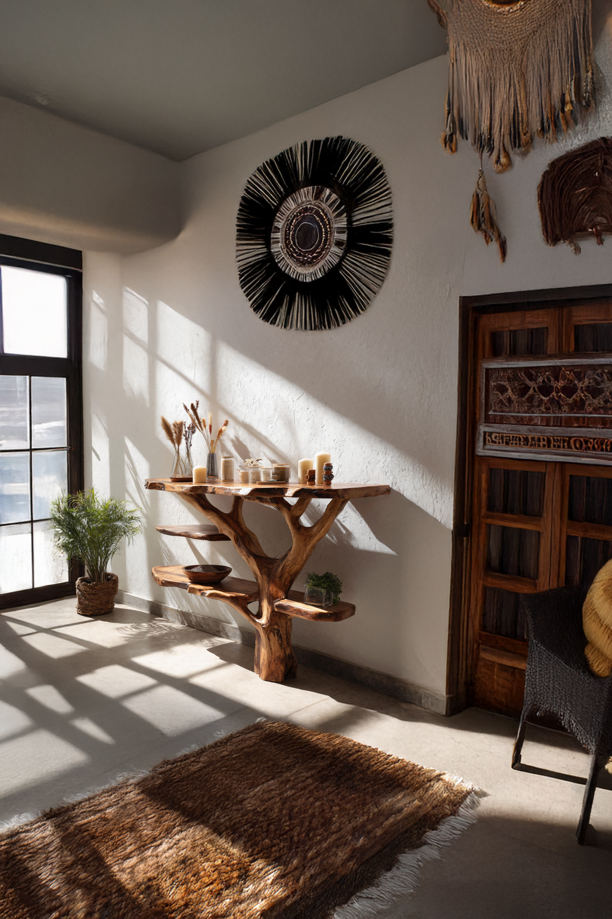 Handcrafted Wooden Live Edge Console Table For Stylish Furniture Decor SILDTTNCS052