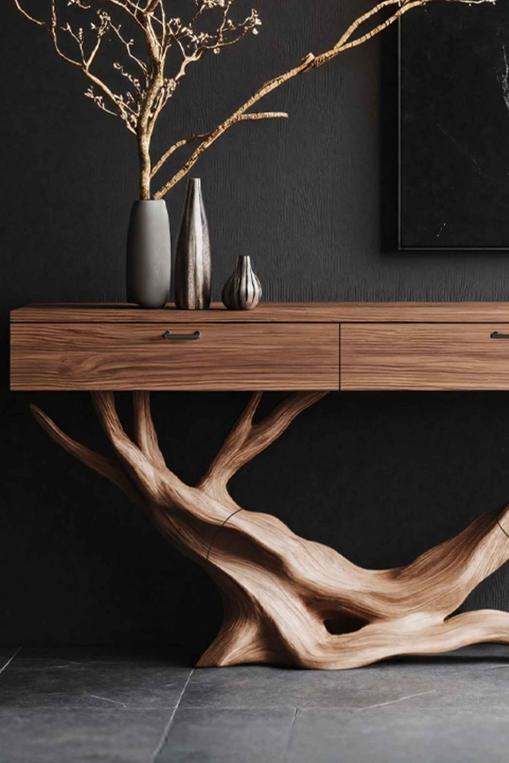 Mid Century Live Edge Entryway Table For Furniture Decor Modern SILDTTNCS006