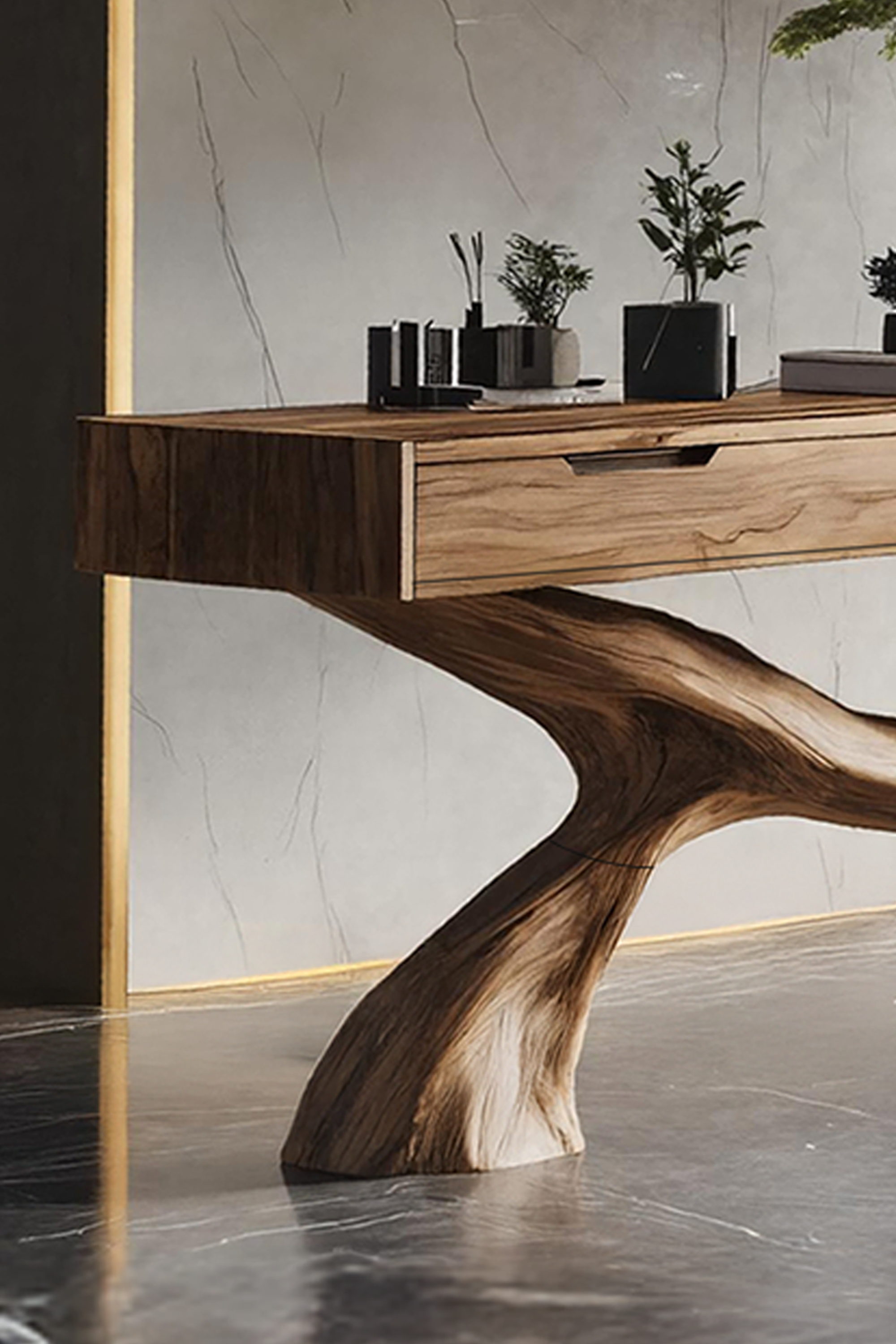Rustic Wooden Console Table For Living Room SILDTTNCS017