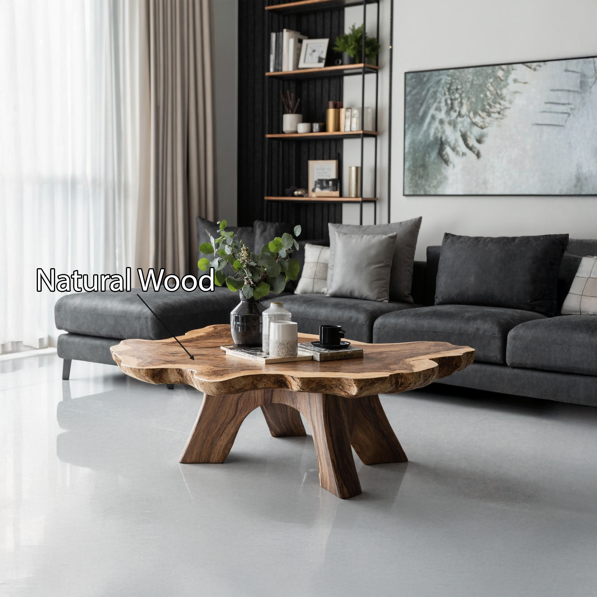 Rustic Low Table For Organic Living Room Decor SILDTTNCF014