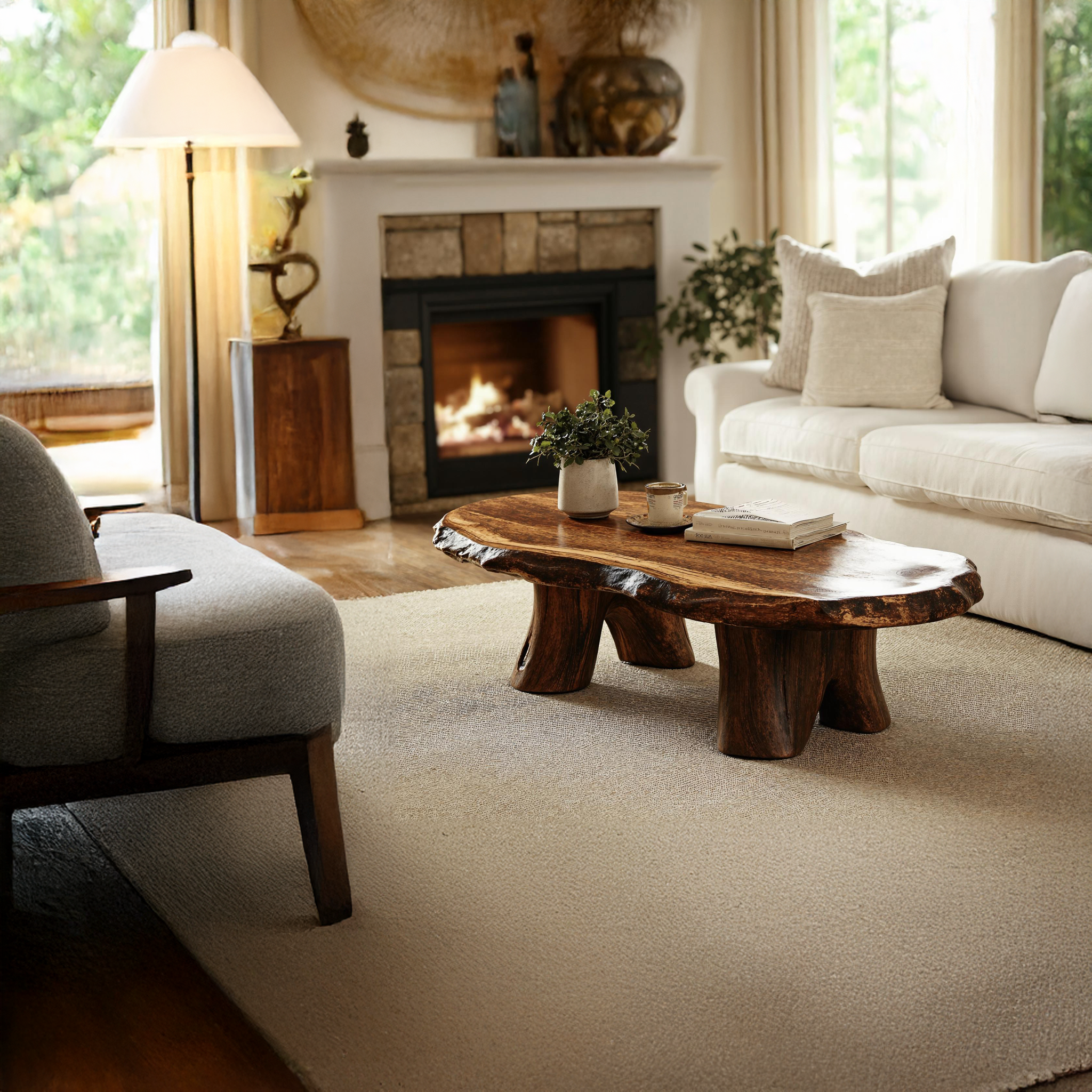 Rustic Wood Coffee Table For Living Room Decor SILDTCF088