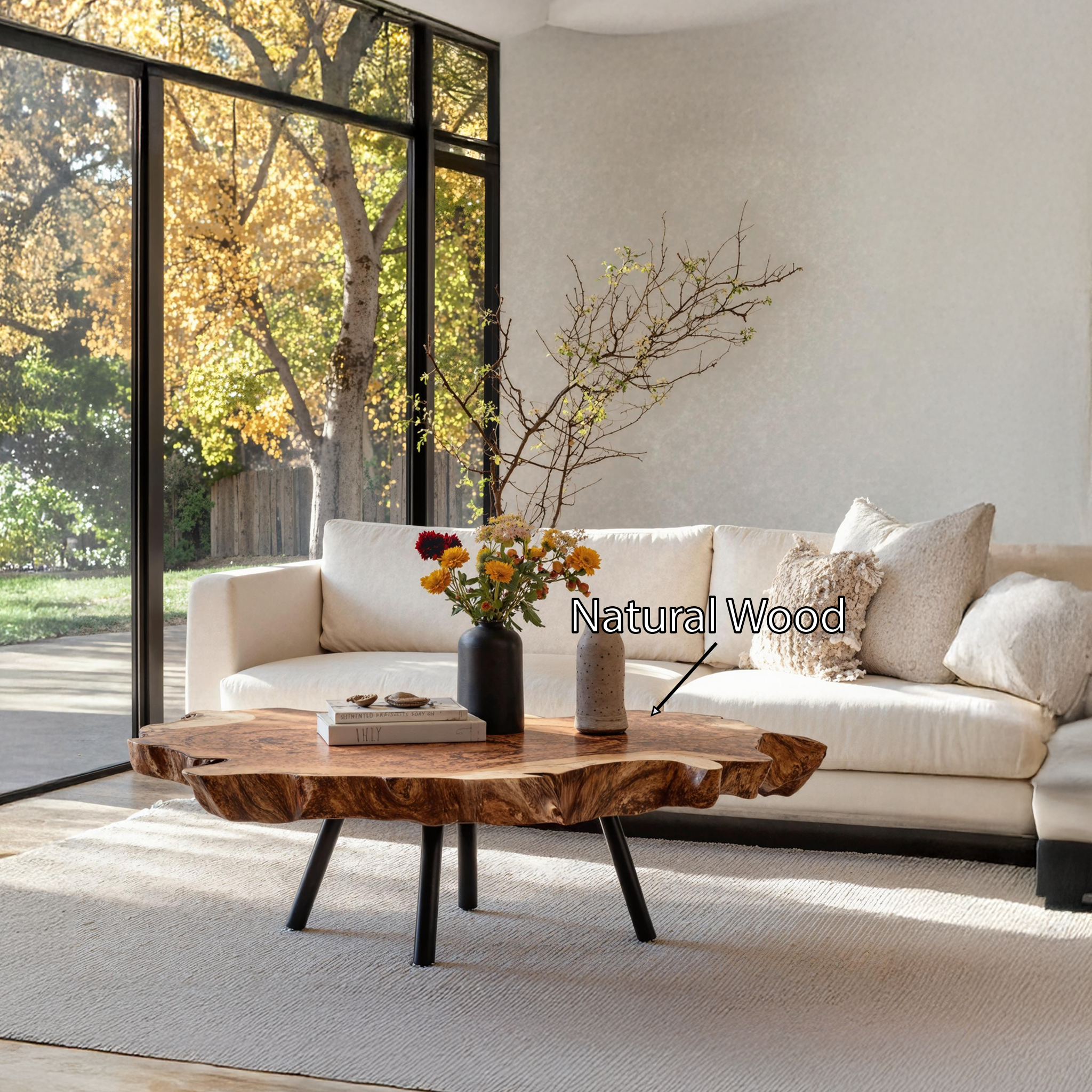 Rustic Wood Table For Boho Style Living Room SILDTTRCF008