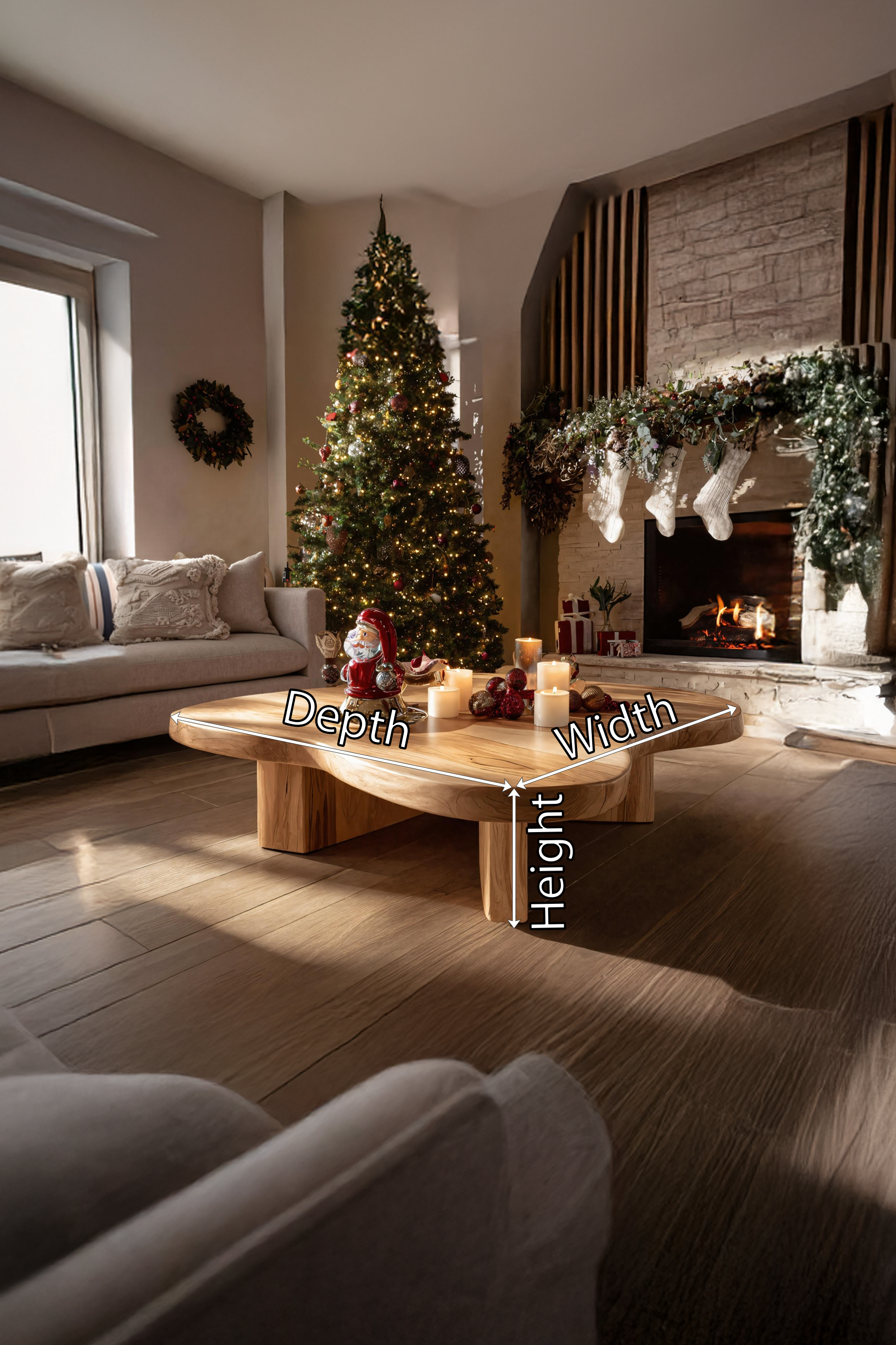 Modern Solid Wood Coffee Table For Christmas Furniture Decor SILDTTRCCF035