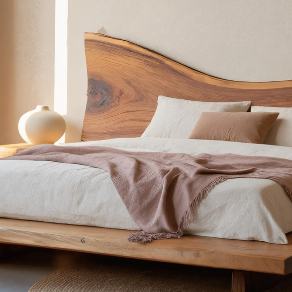 Sculptural Live Edge Headboard Handmade For Modern Bedroom SITHTTHB003