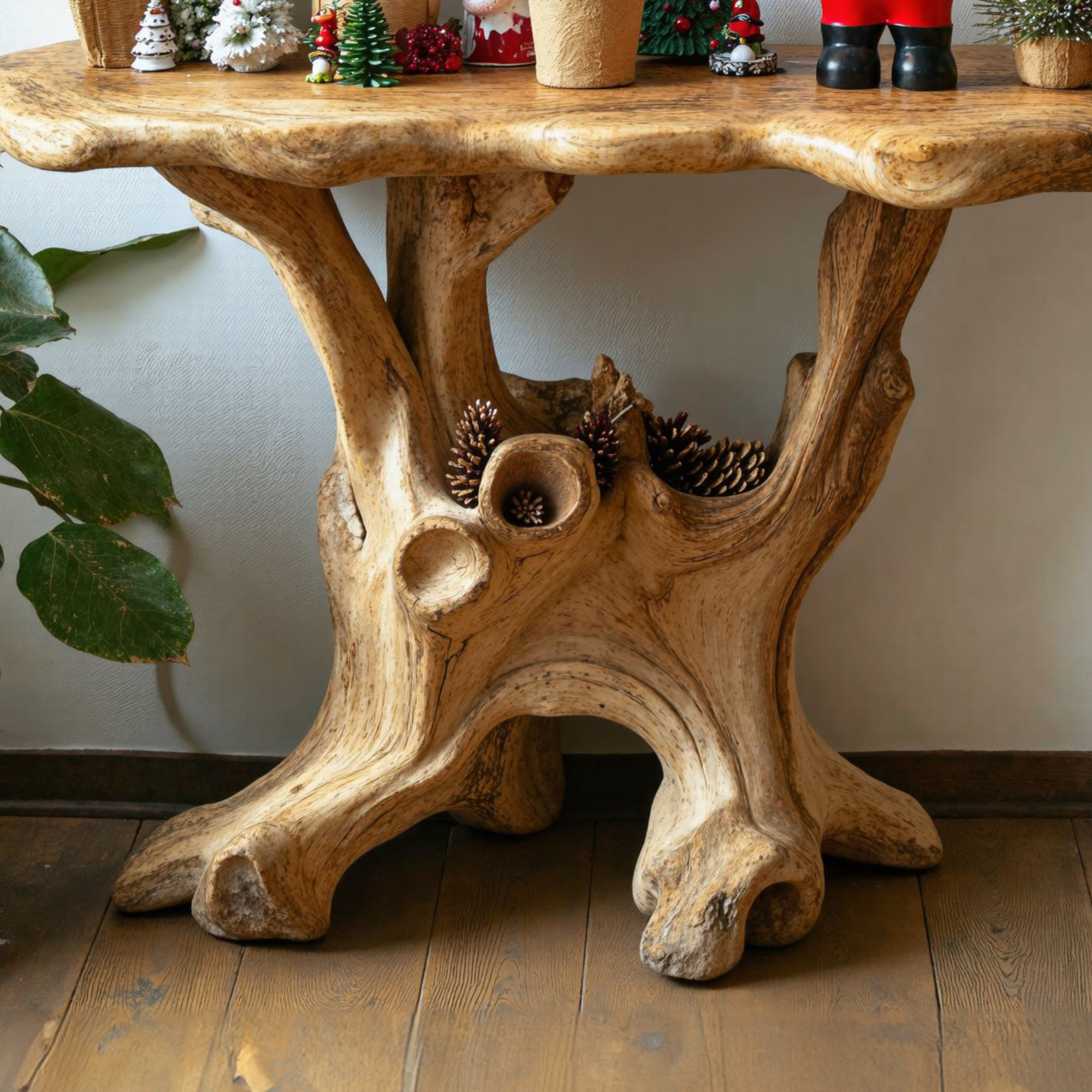 Rustic Wood End Table Small Side Table Christmas Decor SILDTENC007