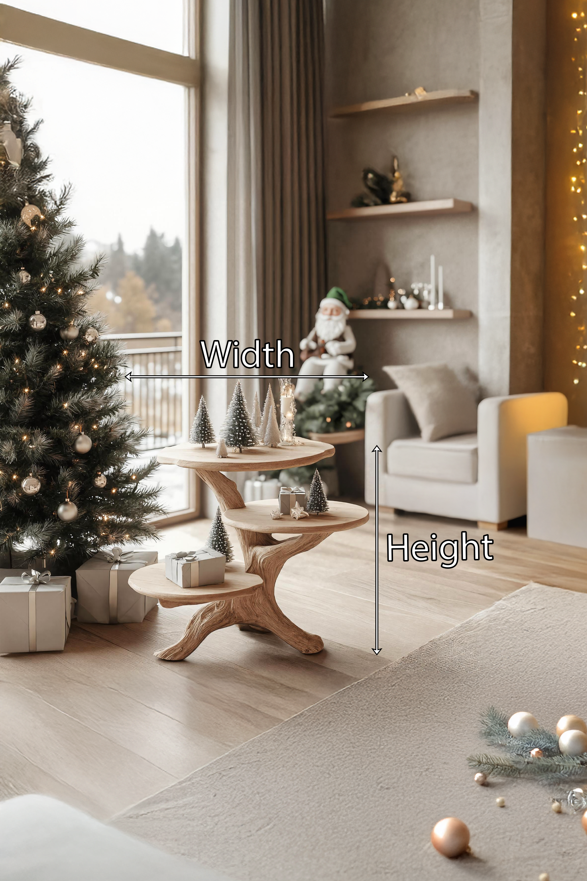 Rustic Solid Wood End Table For Entryway Design Xmas Wall Display SILDTTRENC020