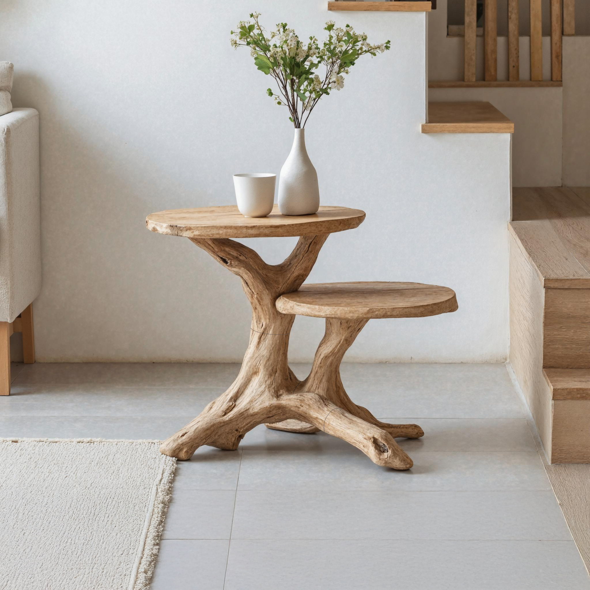 Mid Century Round End Table For Living Room SILDTTNEN001