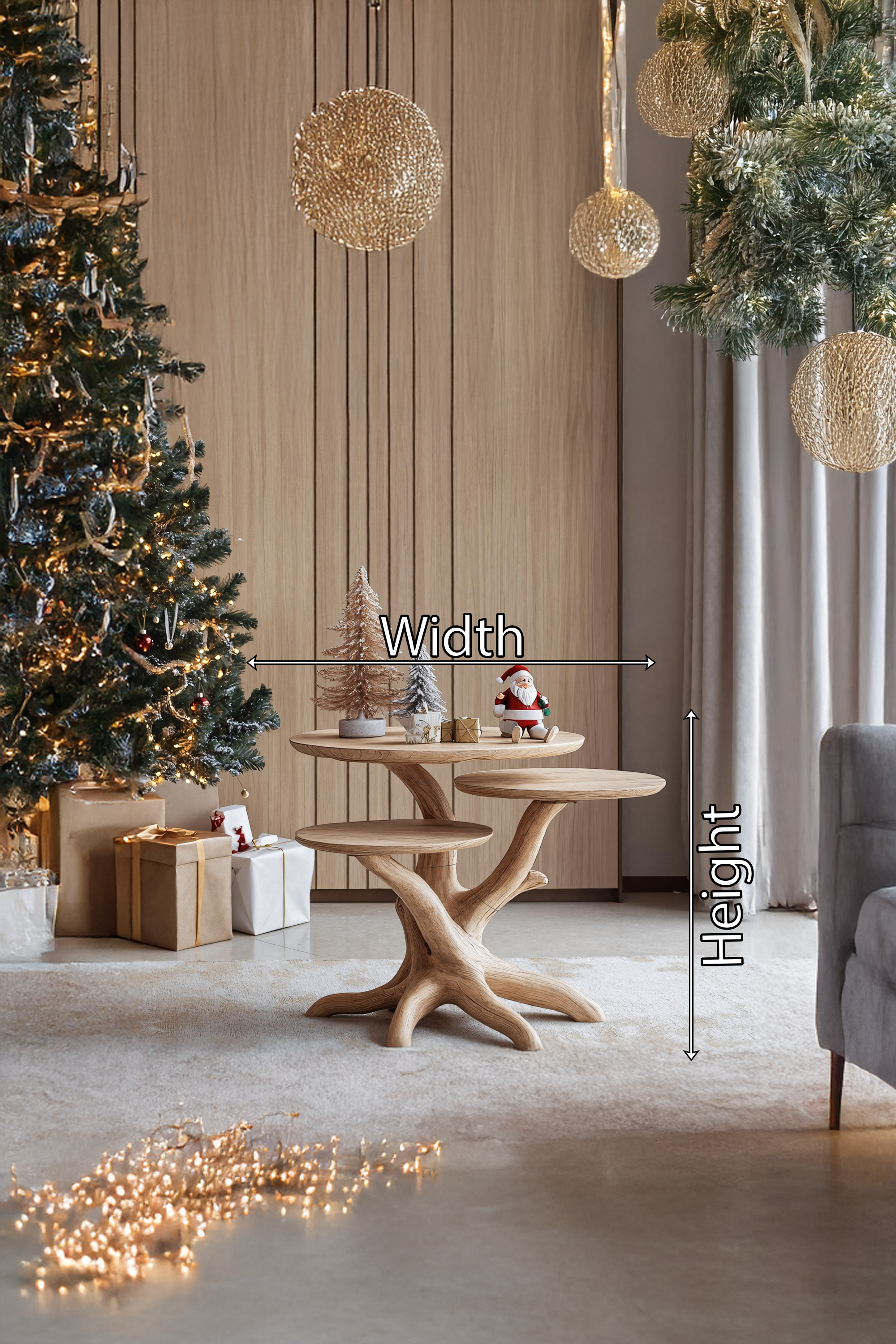 Handcrafted Wooden End Table For Furniture Decor Christmas Look SILDTTRENC007