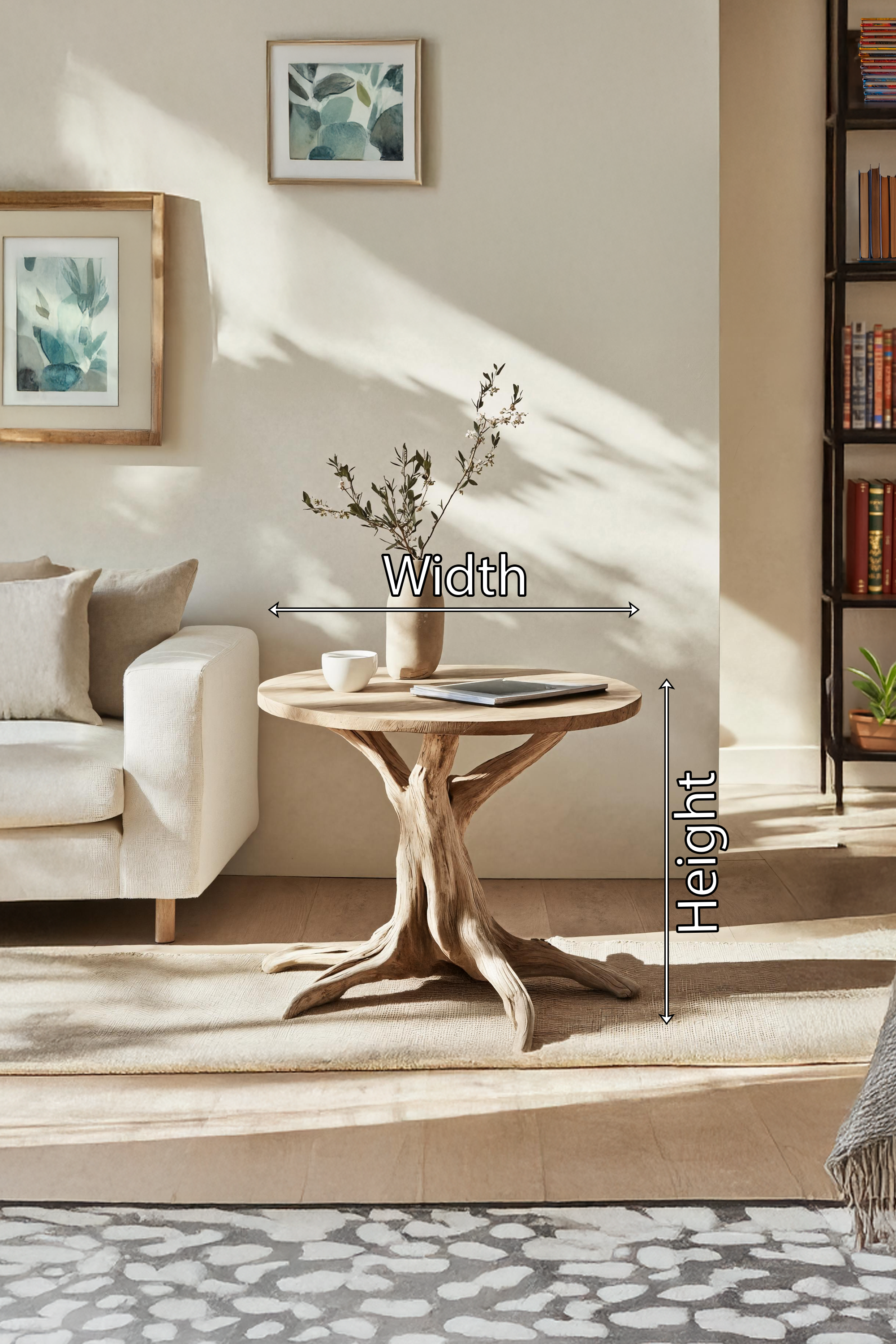 Mid Century Solid Wood End Table For Living Room Decor And Display SILDTTREN017