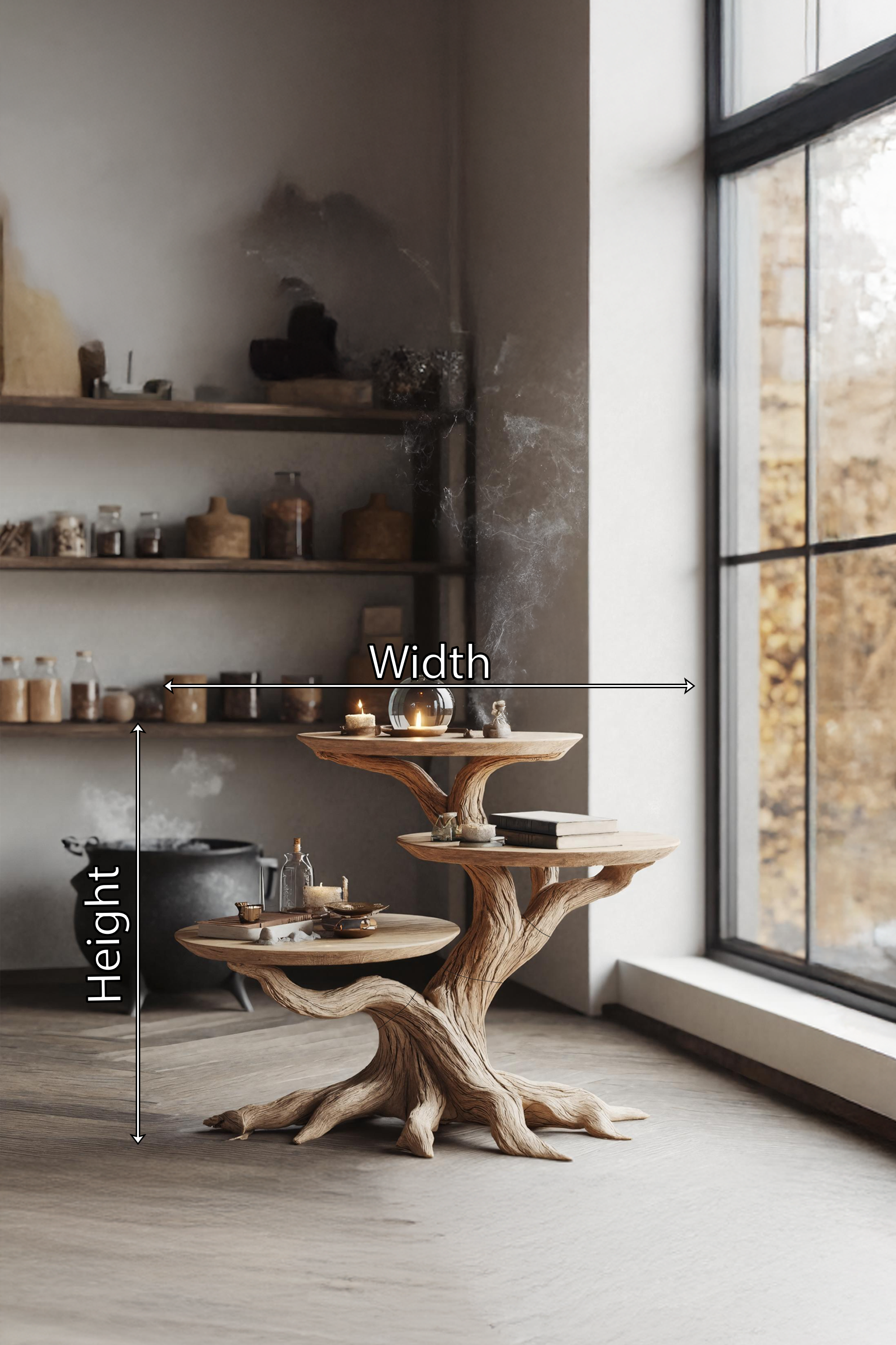 Farmhouse Round End Table For Living Room Decor Haunted Home Accent SILDTTRHEN006