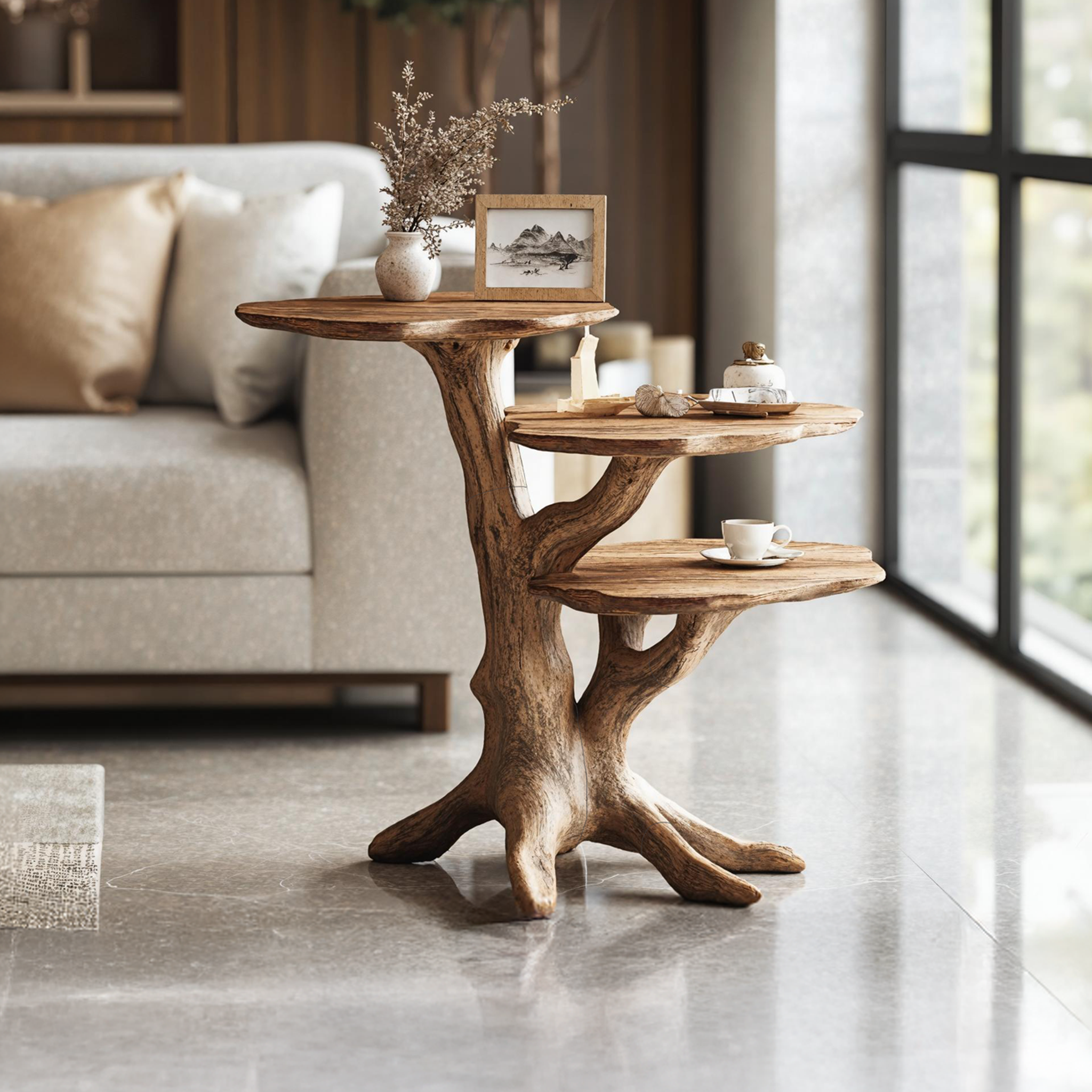 Handcrafted Solid Wood End Table Modern Living SILDTTNEN015