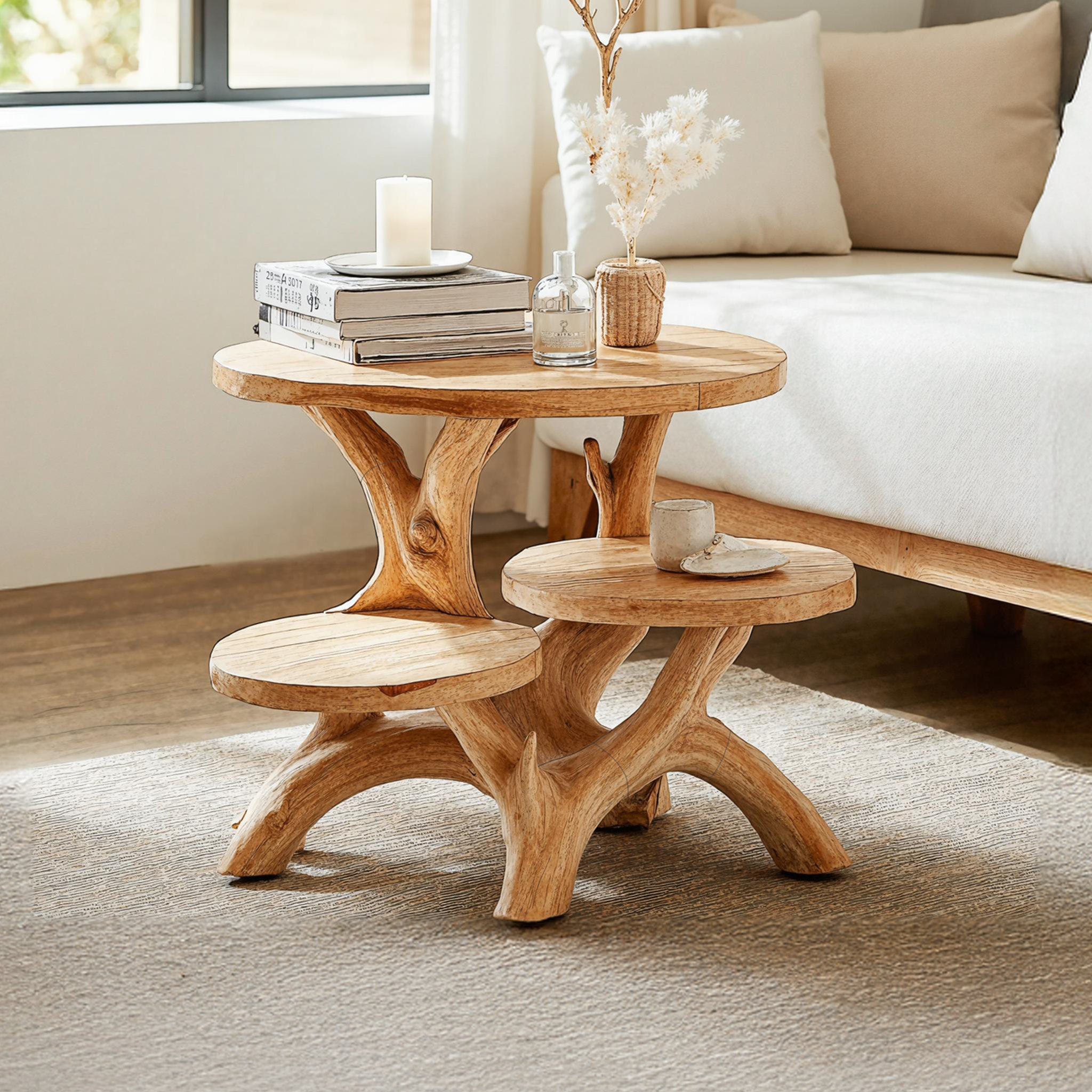 Rustic Live Edge End Table Farmhouse Entryway SILDTTNEN020