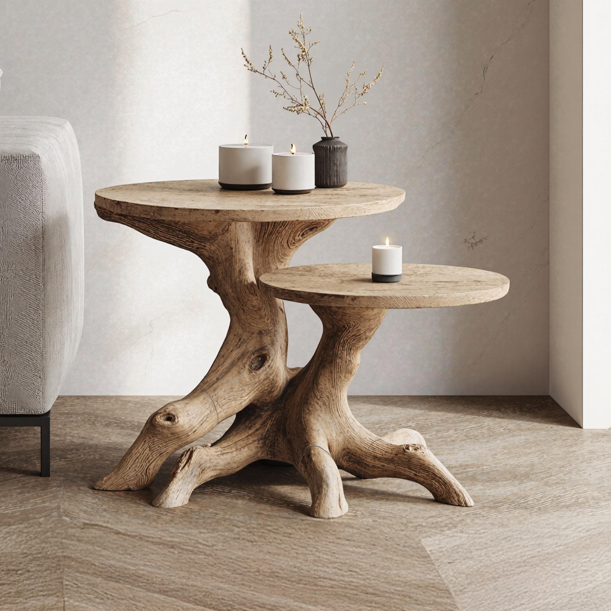 Mid Century Solid Wood End Table For Living Room SILDTTNEN009