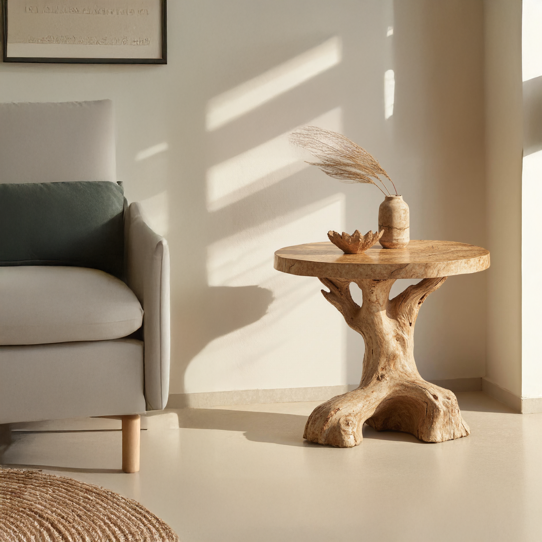 Handcrafted Wood End Table For Living Room Minimalist Decor SILDTEN094