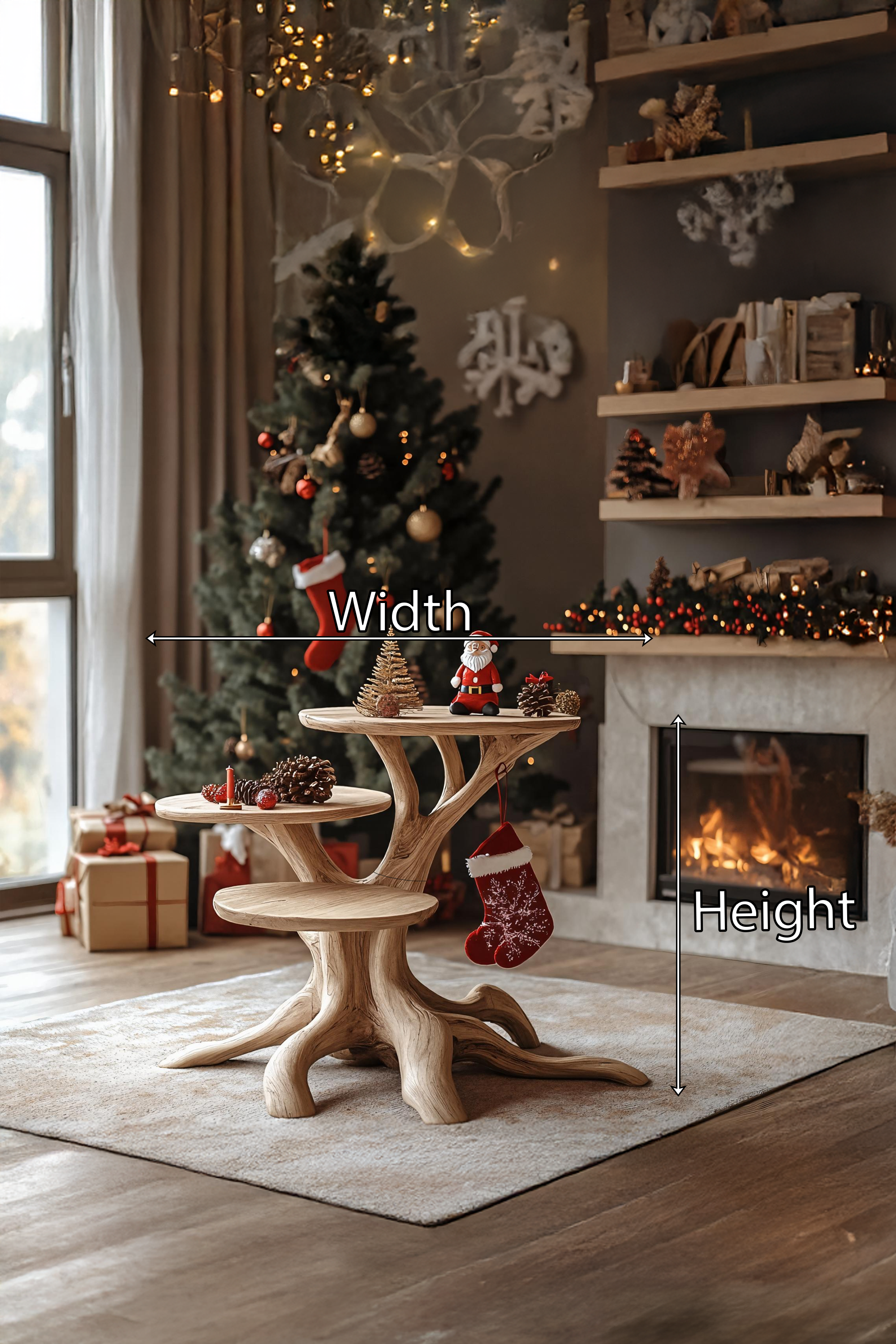Rustic Wooden End Table For Entryway Design Festive Wall Display SILDTTRENC004